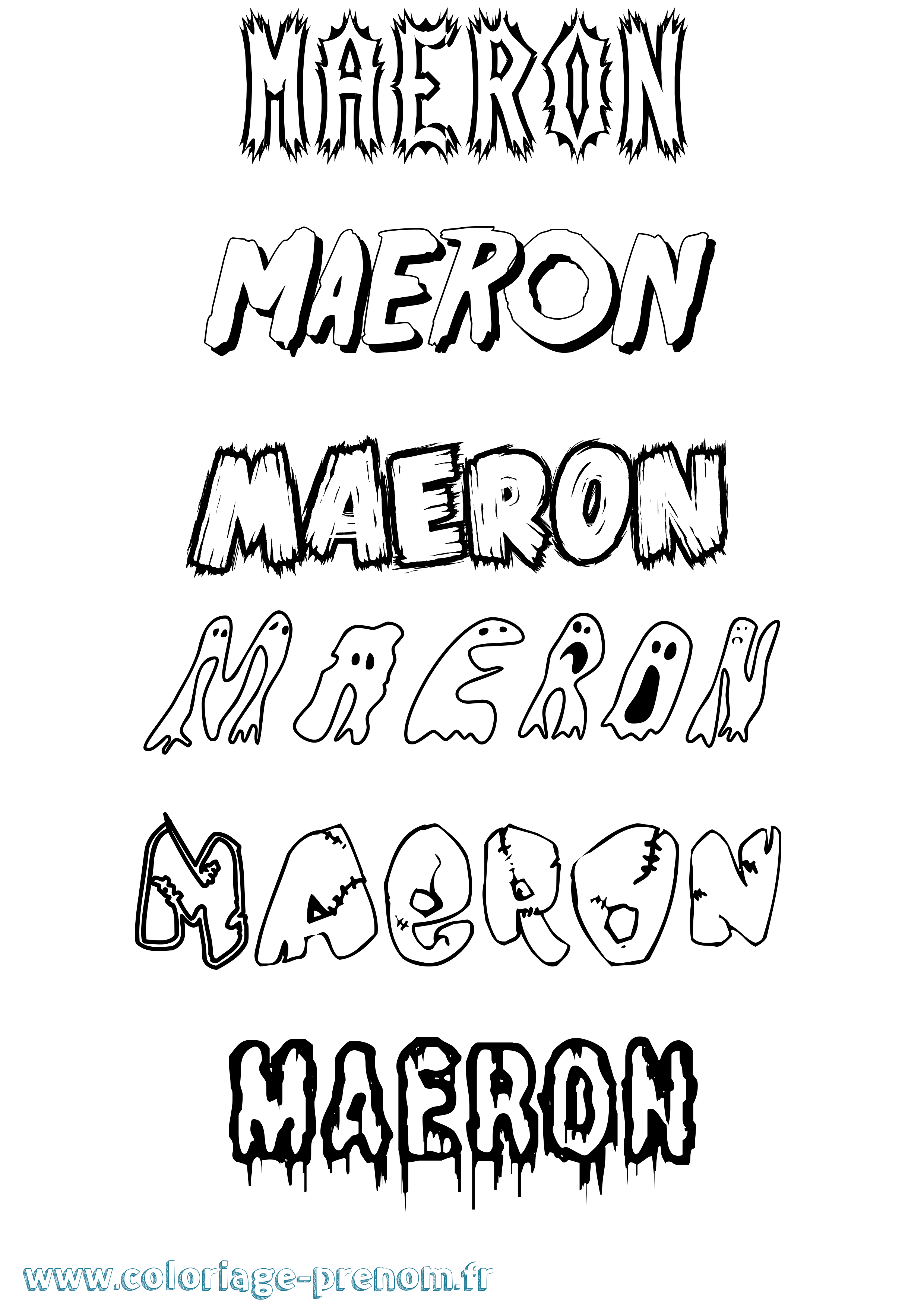 Coloriage prénom Maeron Frisson