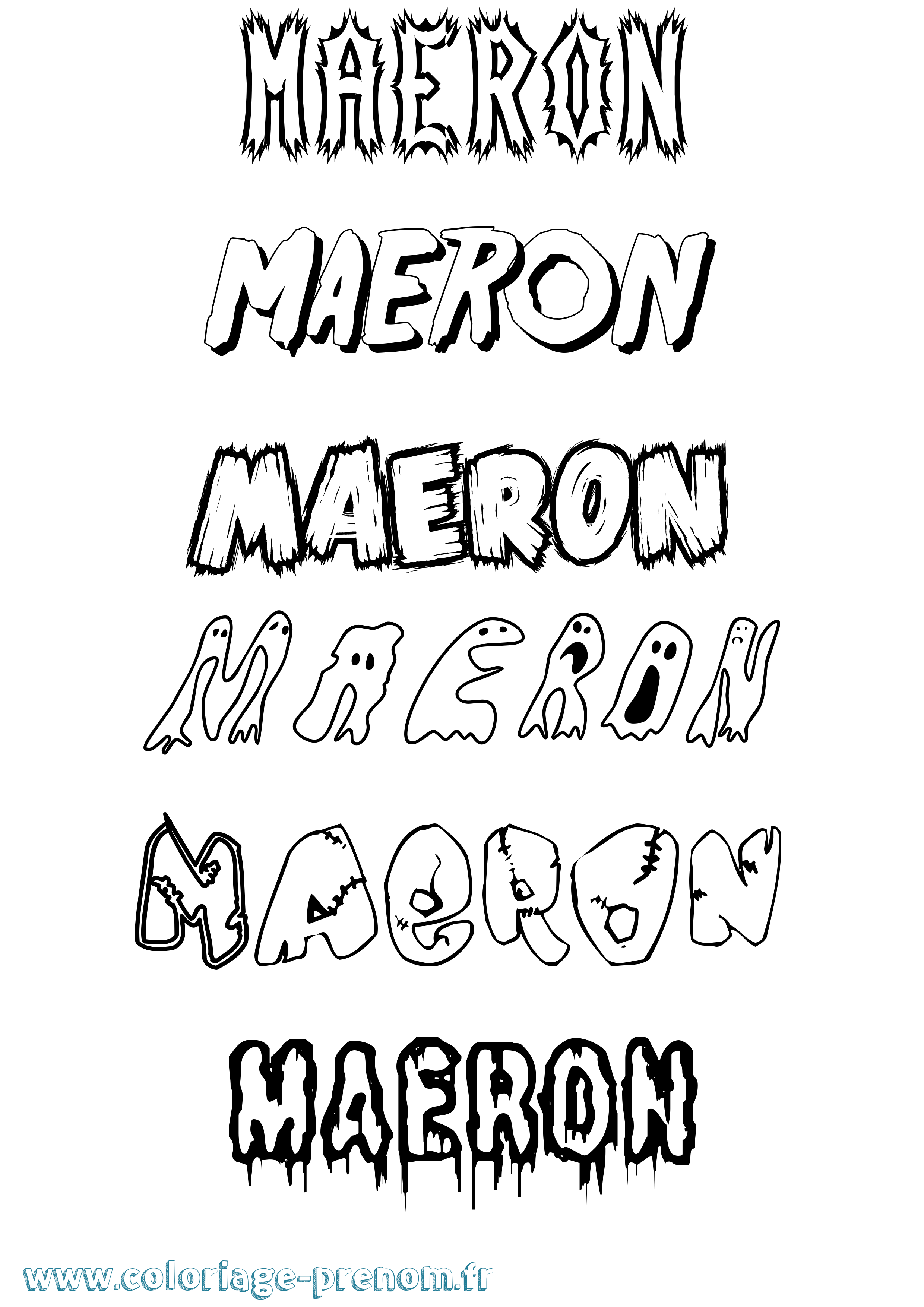 Coloriage Maeron Frisson Coloriage prénom Maeron Frisson