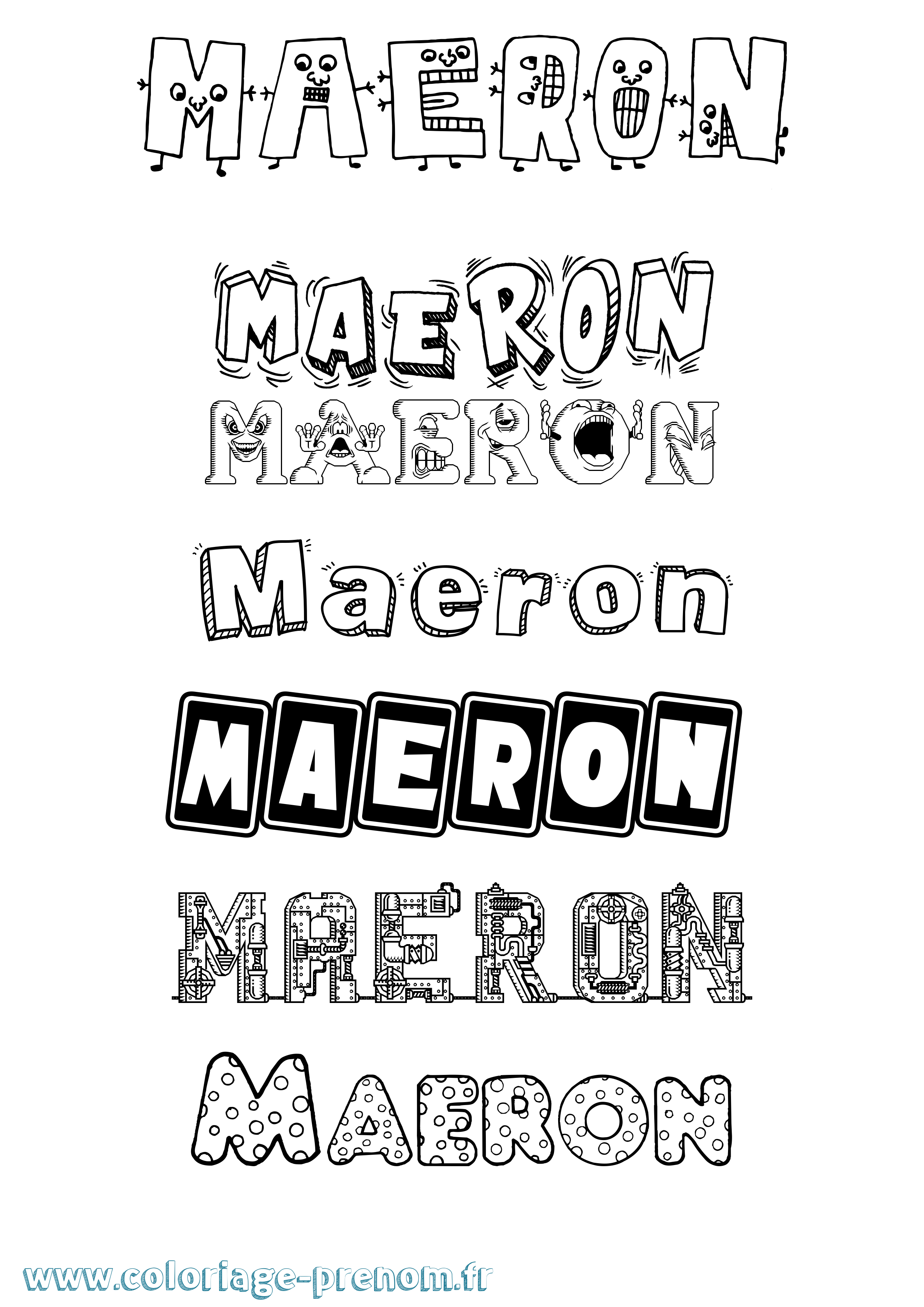 Coloriage Maeron Fun Coloriage prénom Maeron Fun