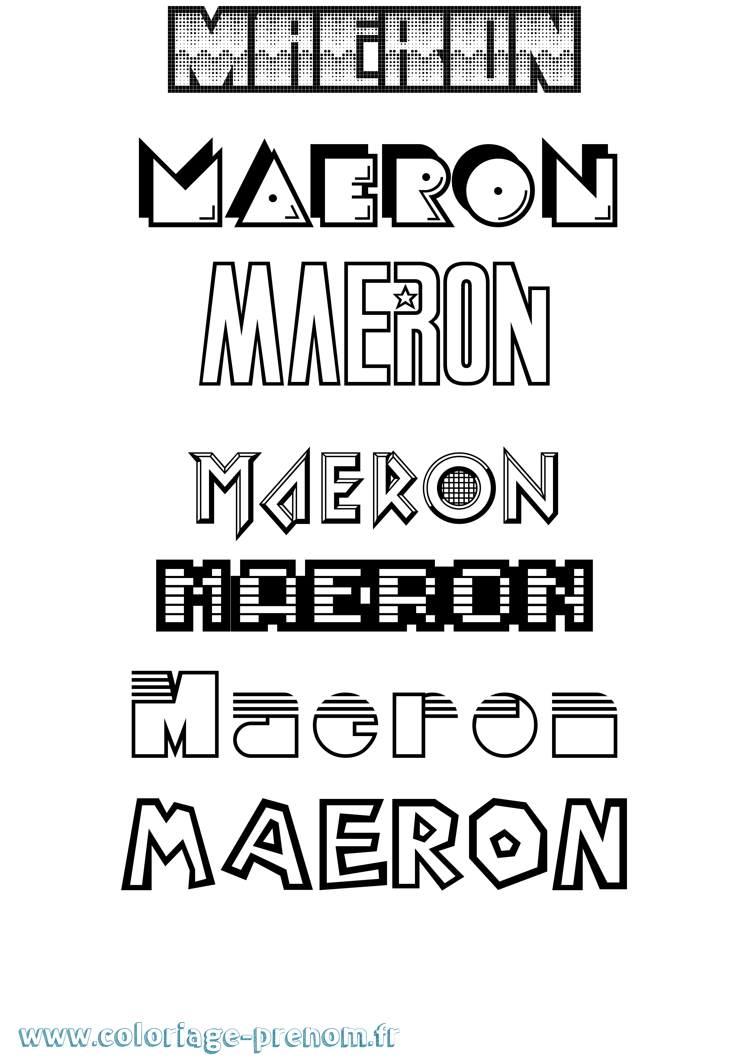 Coloriage prénom Maeron Jeux Vidéos