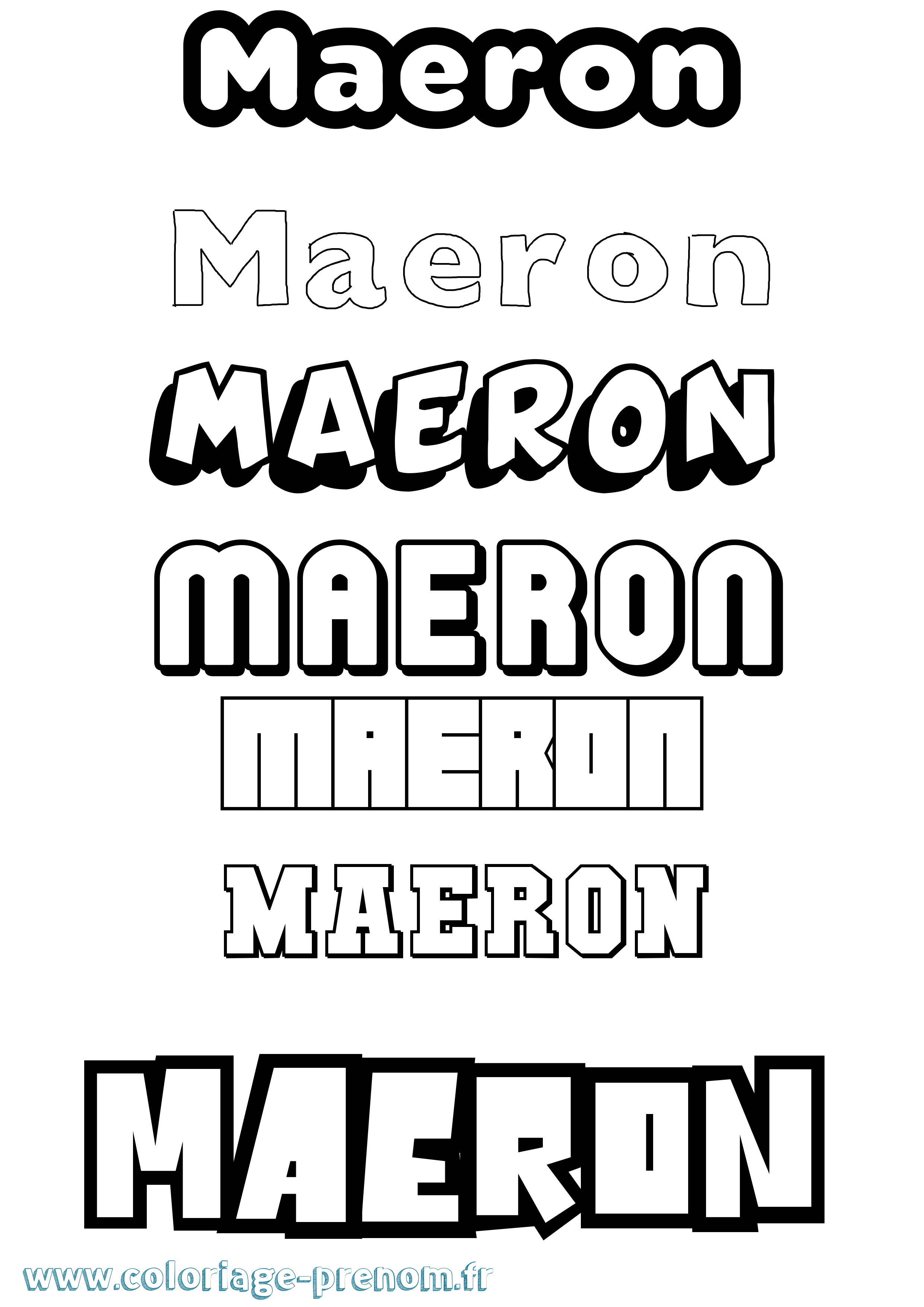 Coloriage Maeron Simple Coloriage prénom Maeron Simple