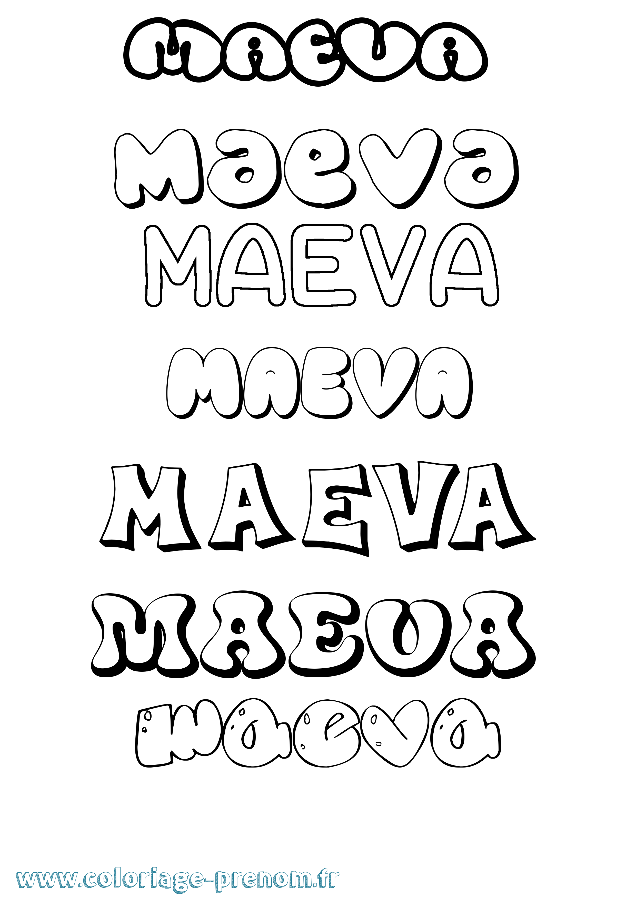 Coloriage Maeva Coloriage prénom Maeva