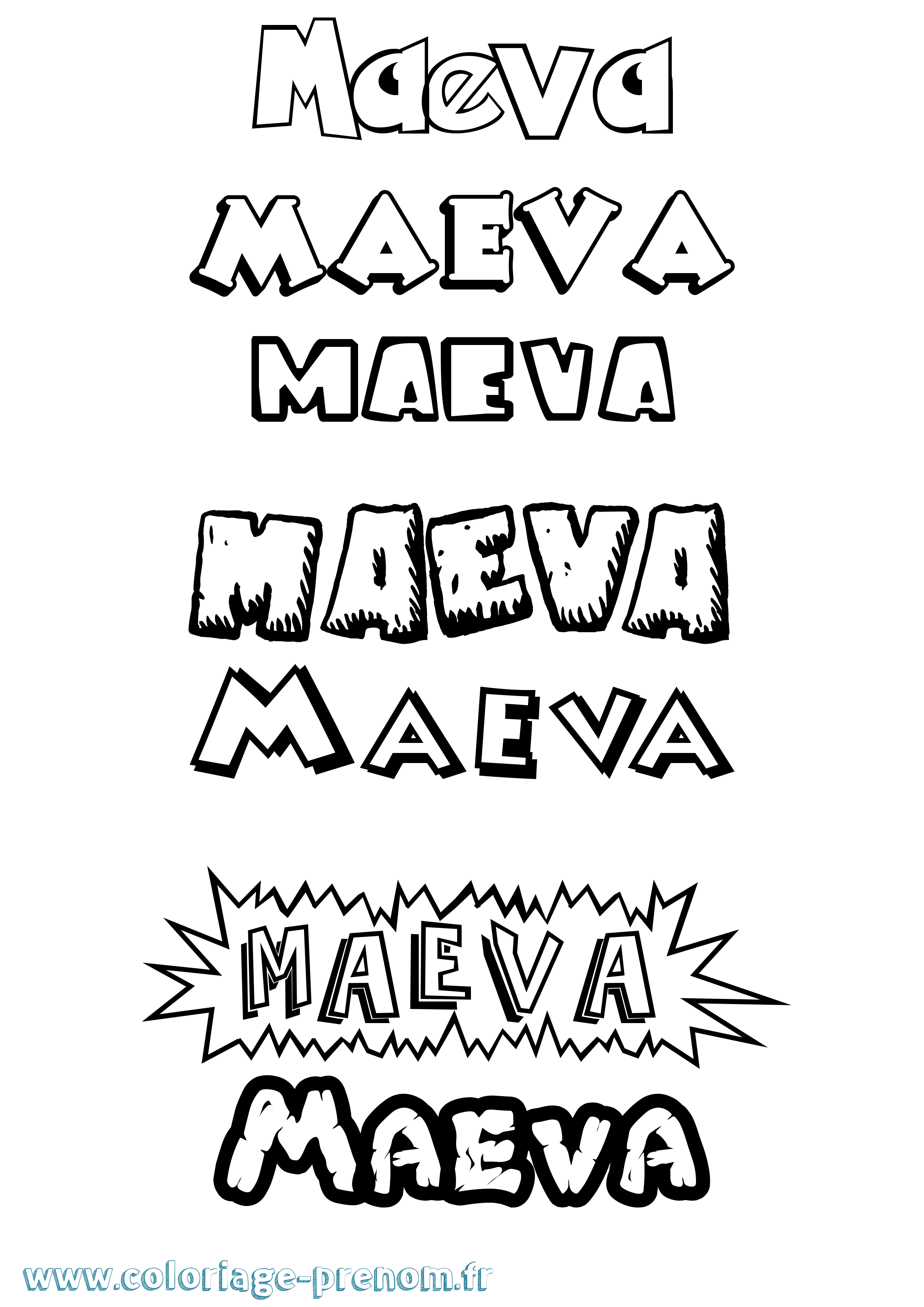 Coloriage Maeva Coloriage prénom Maeva