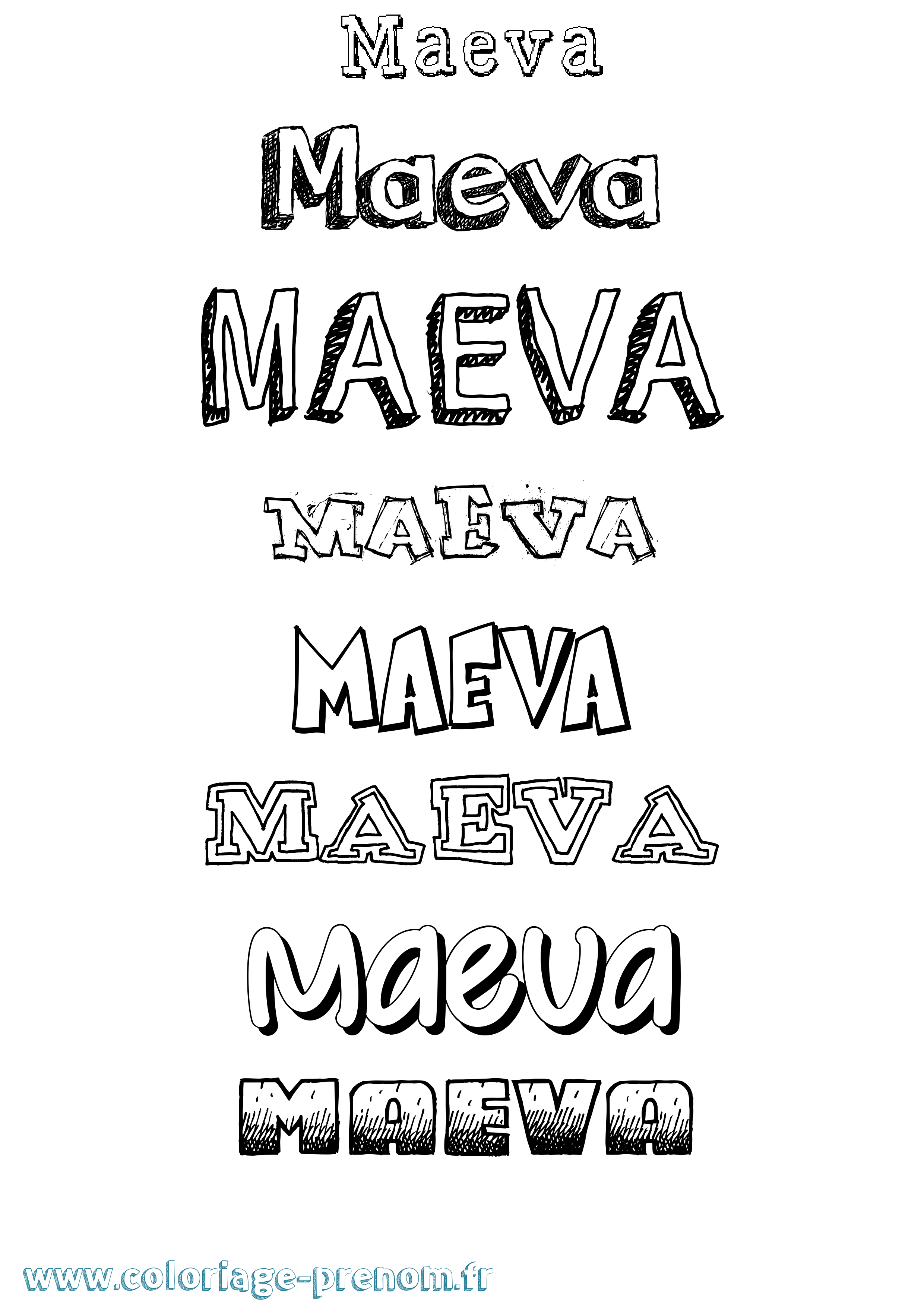 Coloriage Maeva Coloriage prénom Maeva