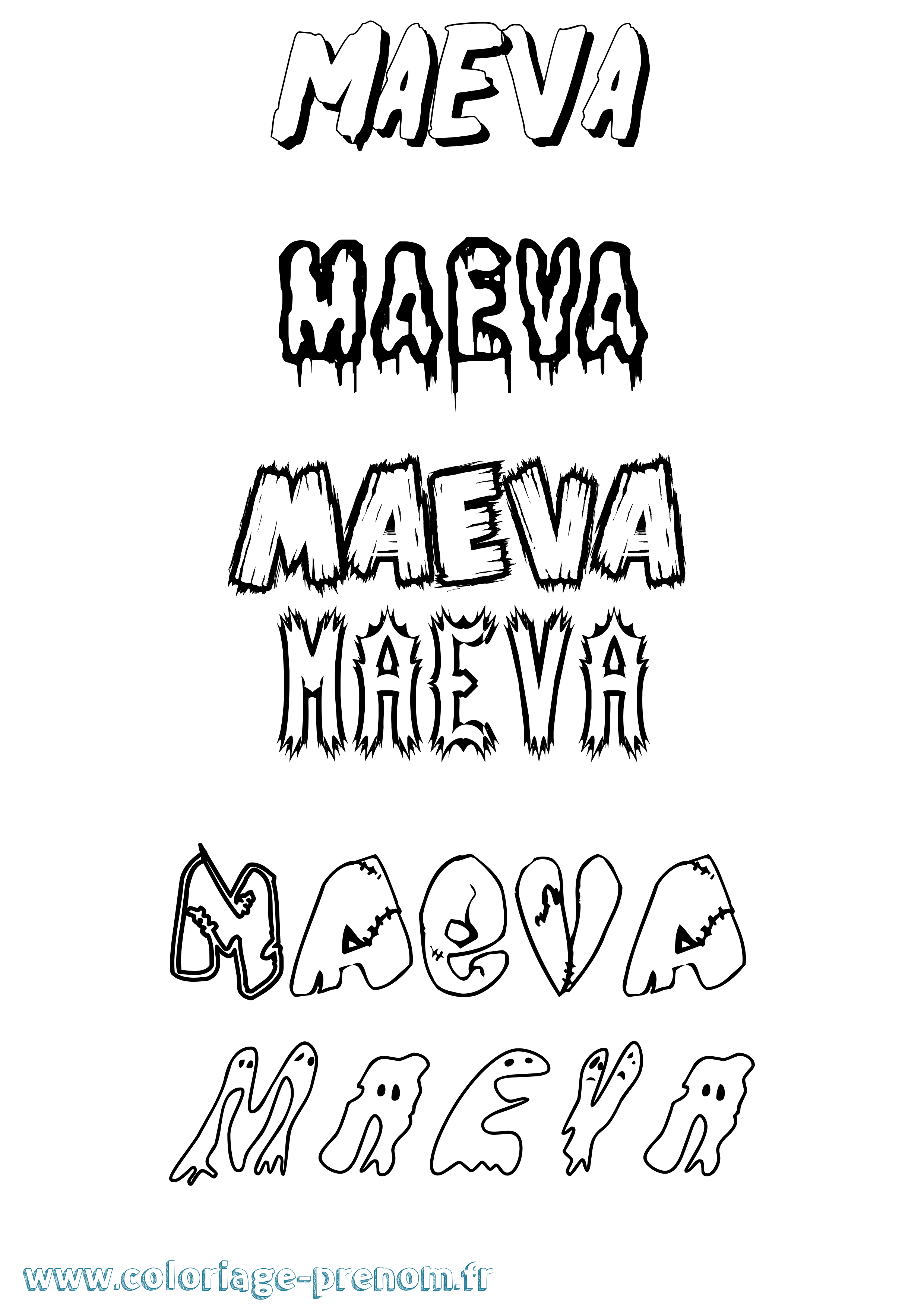 Coloriage Maeva Coloriage prénom Maeva