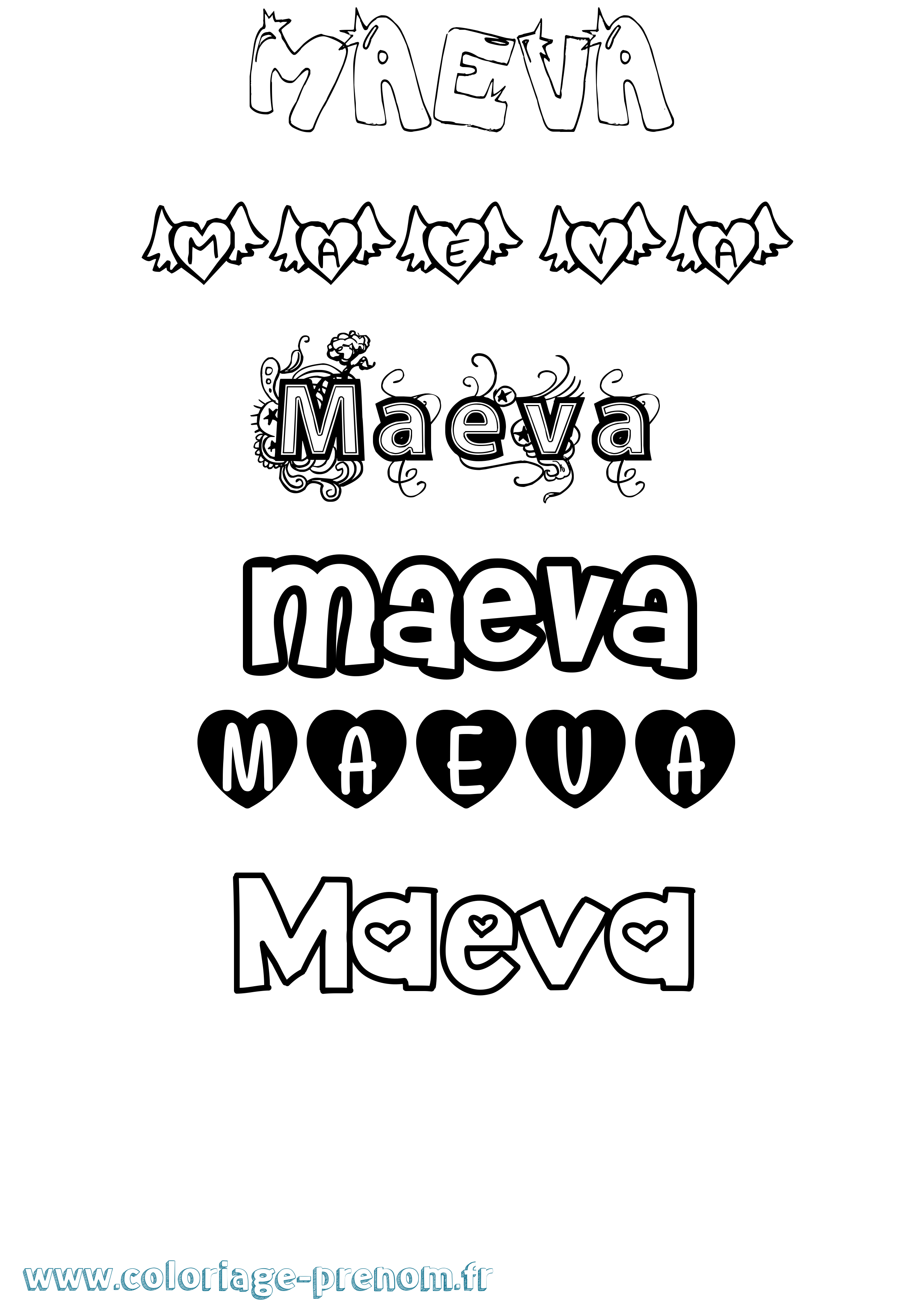 Coloriage Maeva Coloriage prénom Maeva