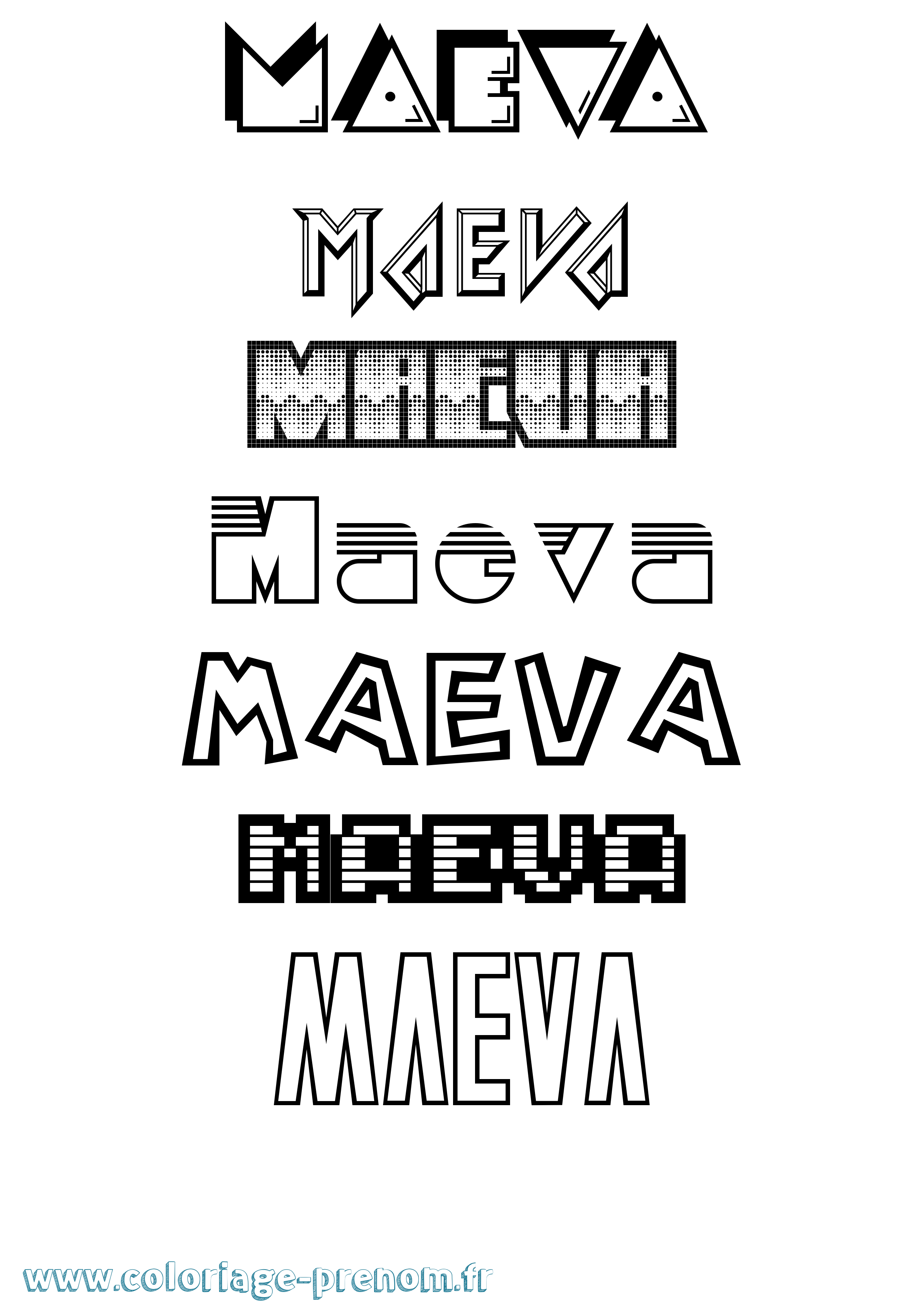 Coloriage Maeva Coloriage prénom Maeva