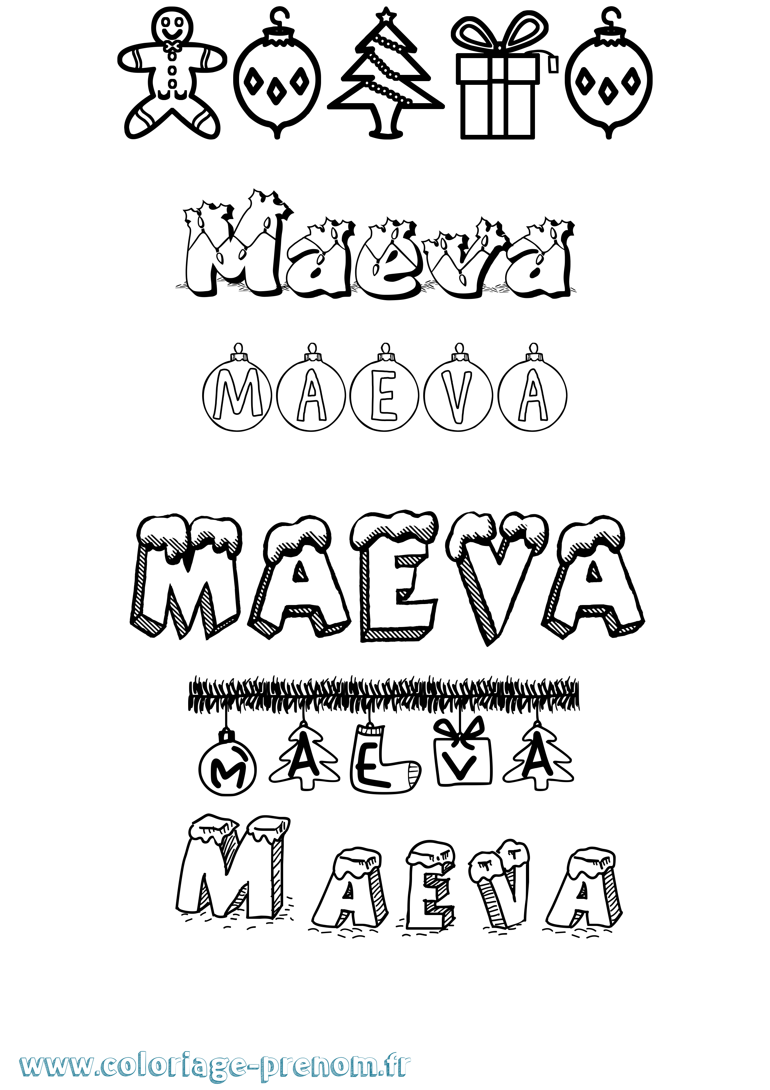 Coloriage Maeva Coloriage prénom Maeva