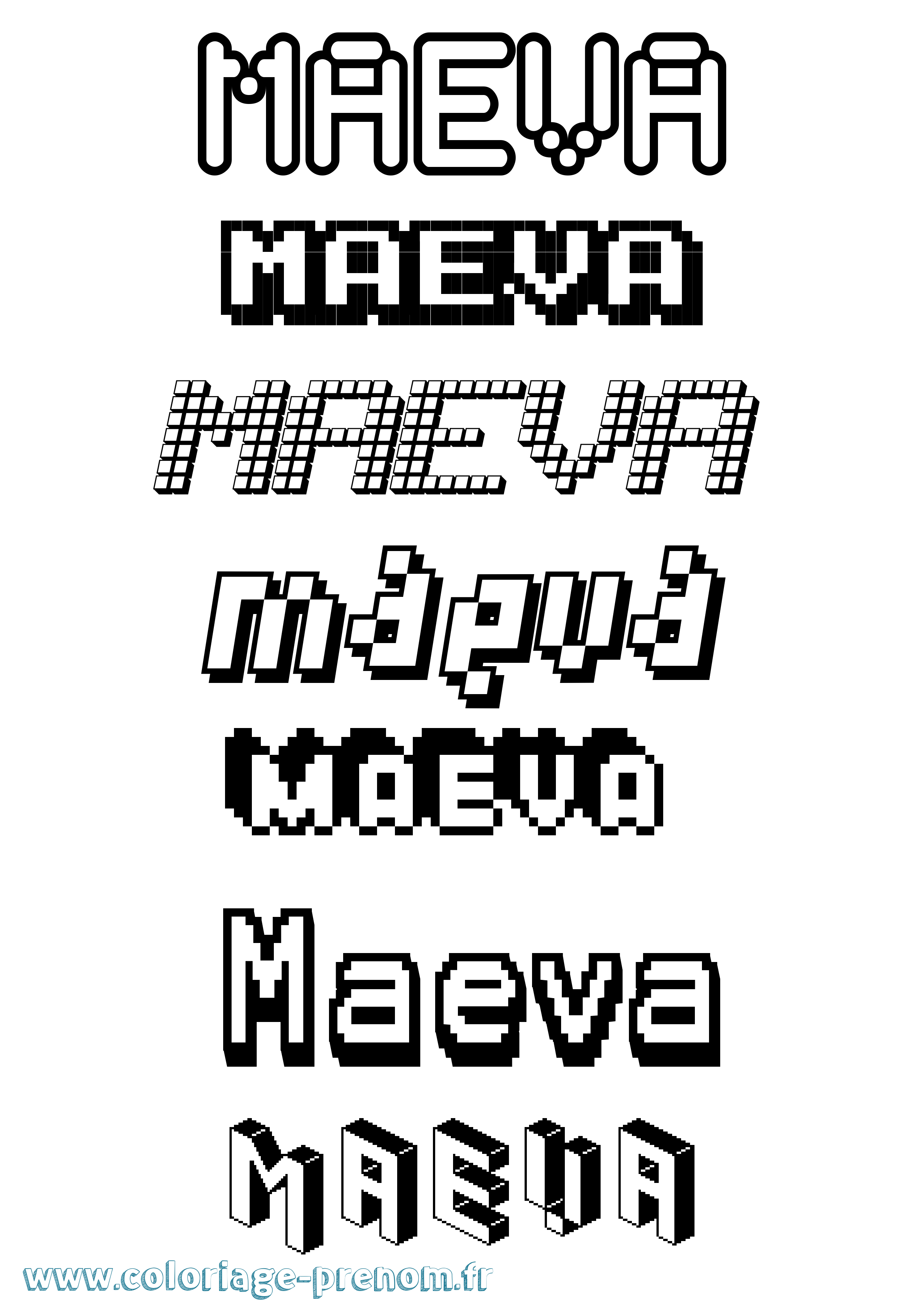 Coloriage Maeva Coloriage prénom Maeva