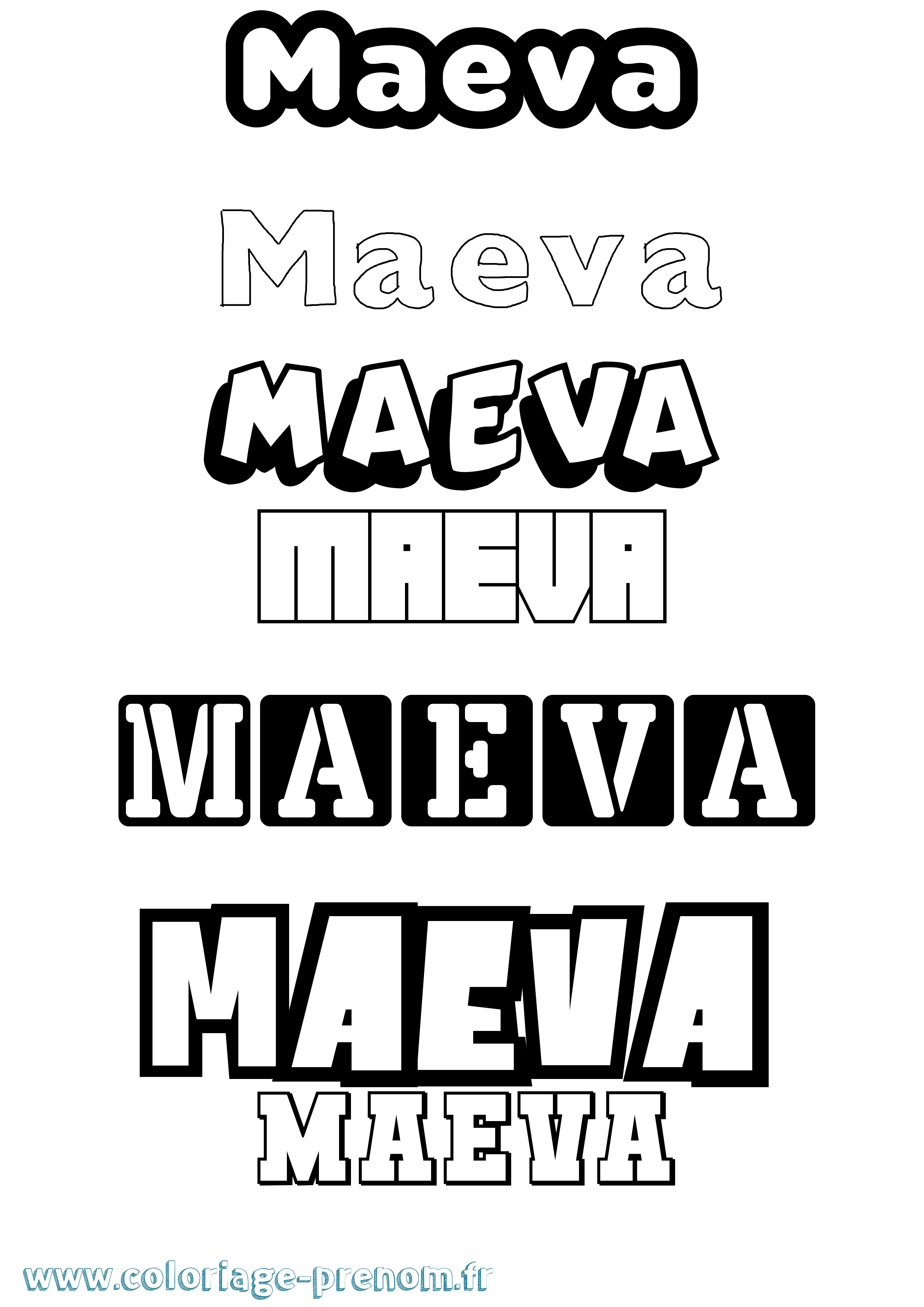 Coloriage prénom Maeva