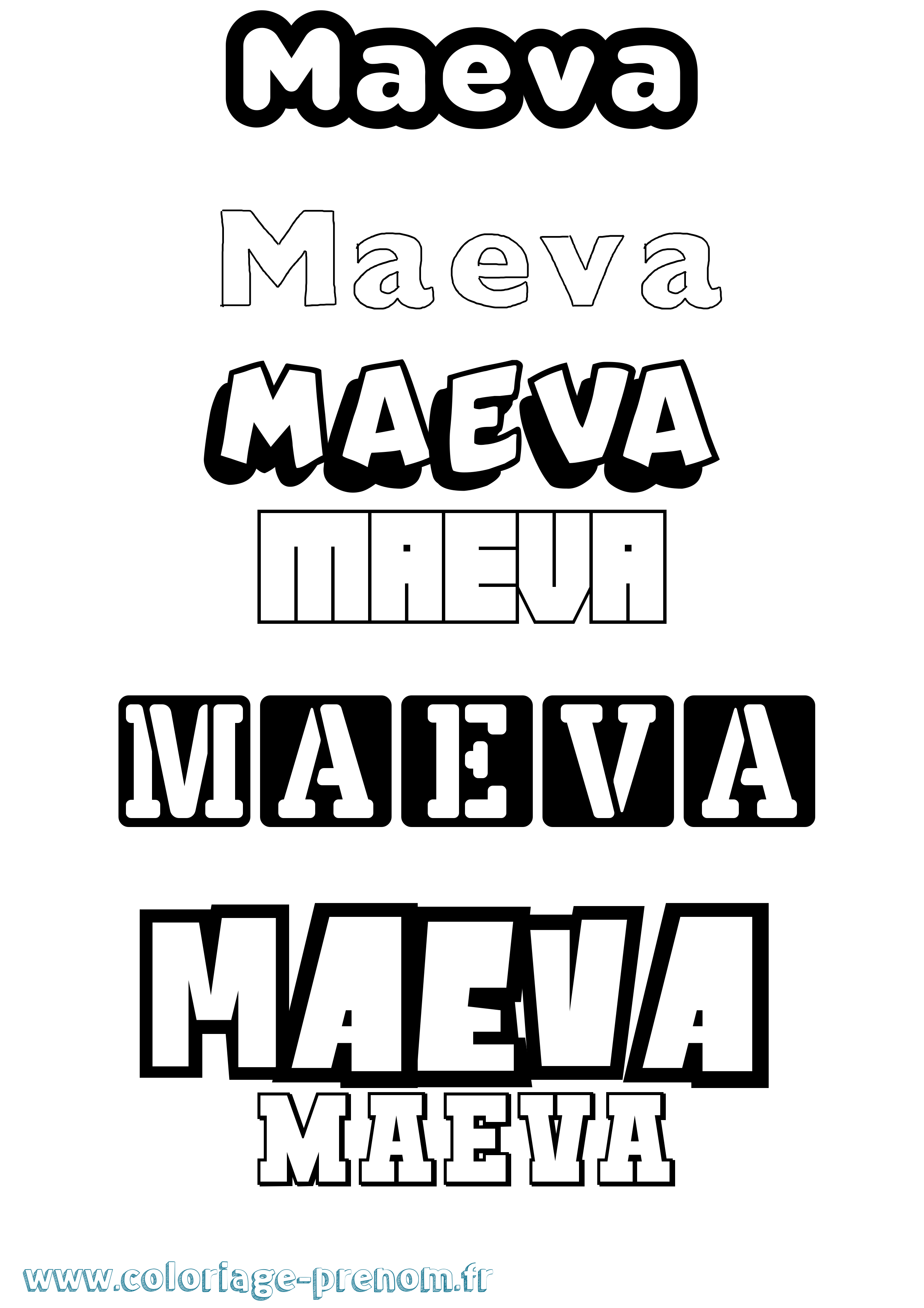 Coloriage Maeva Coloriage prénom Maeva