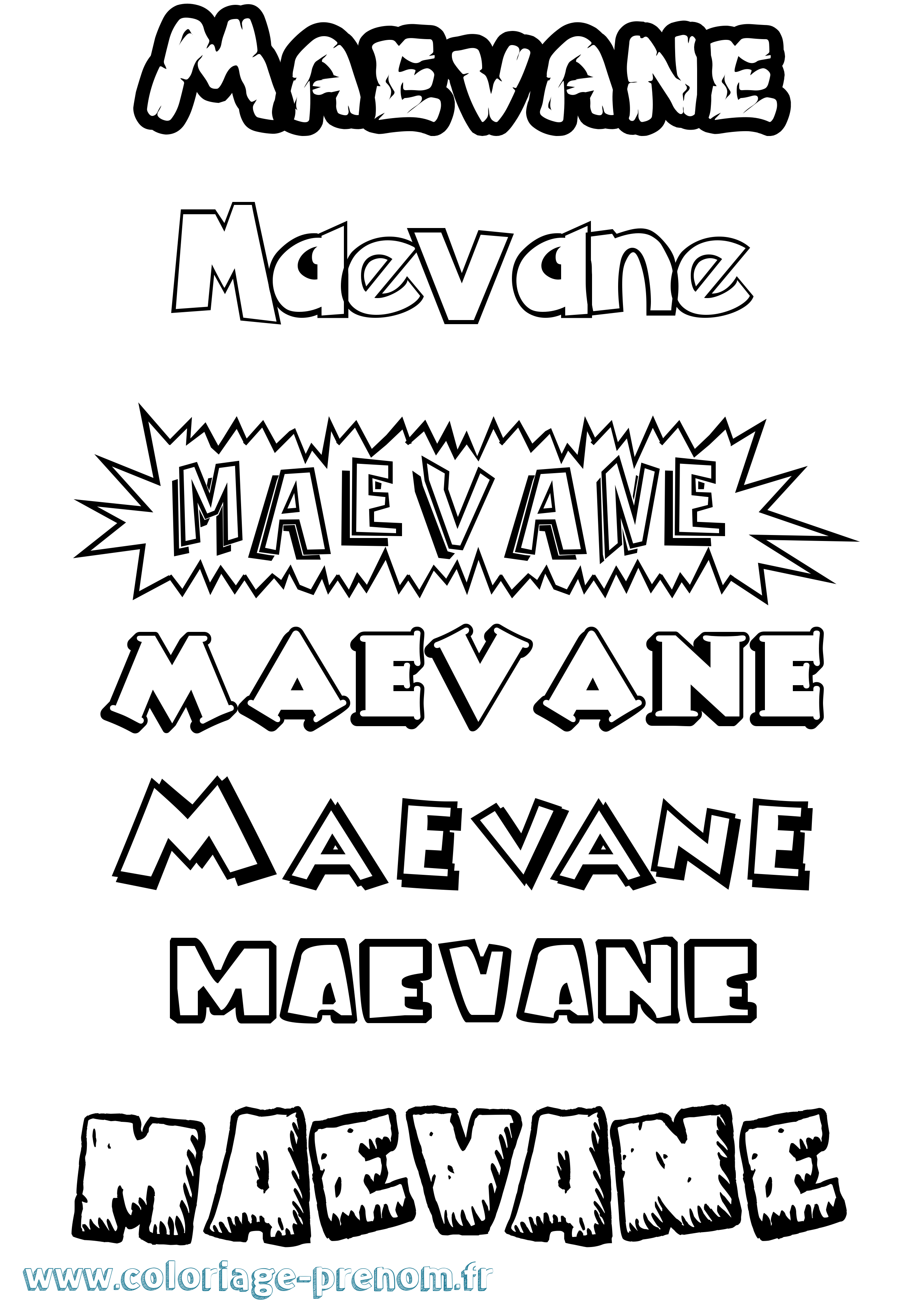 Coloriage prénom Maevane Dessin Animé