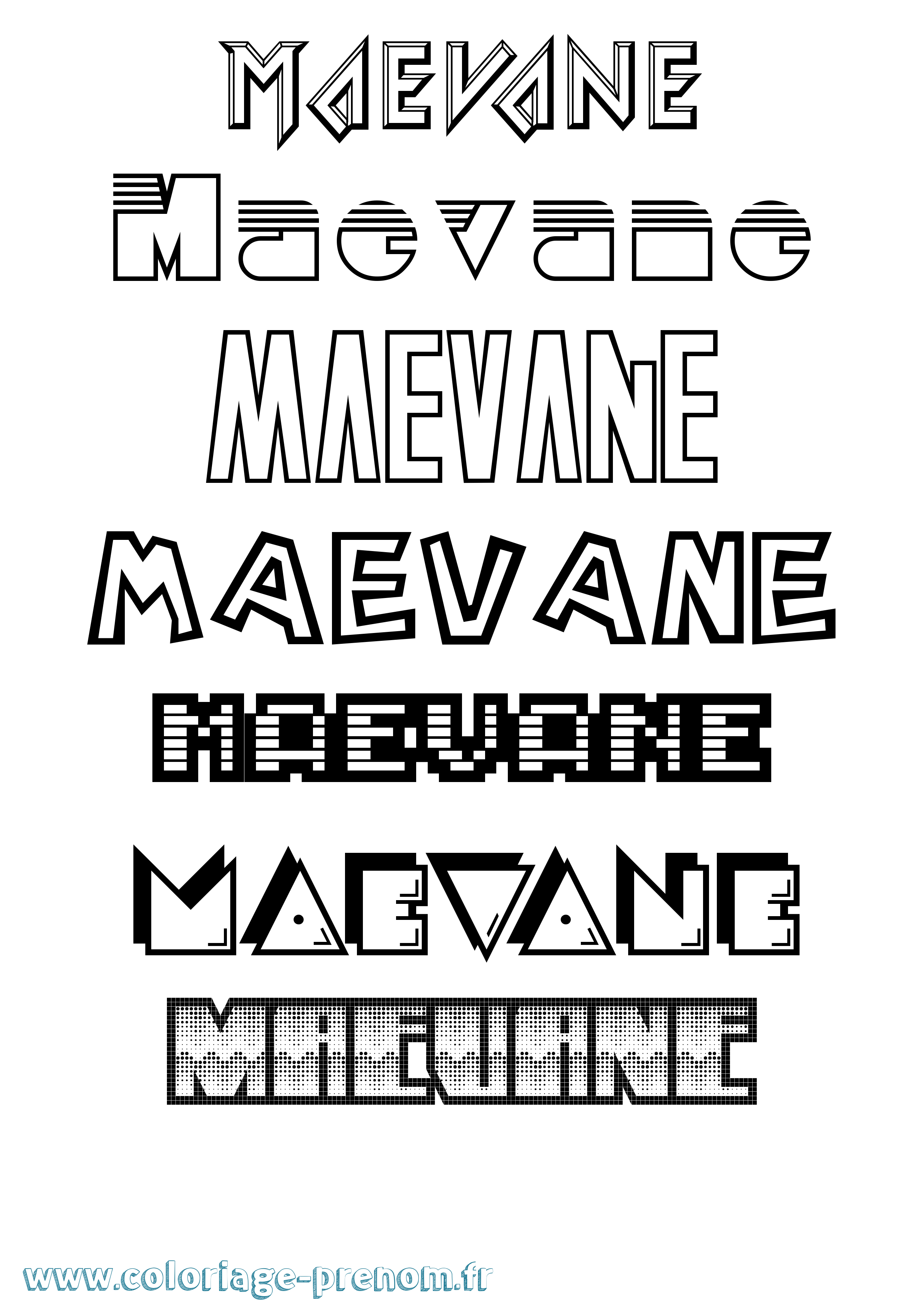 Coloriage prénom Maevane Jeux Vidéos