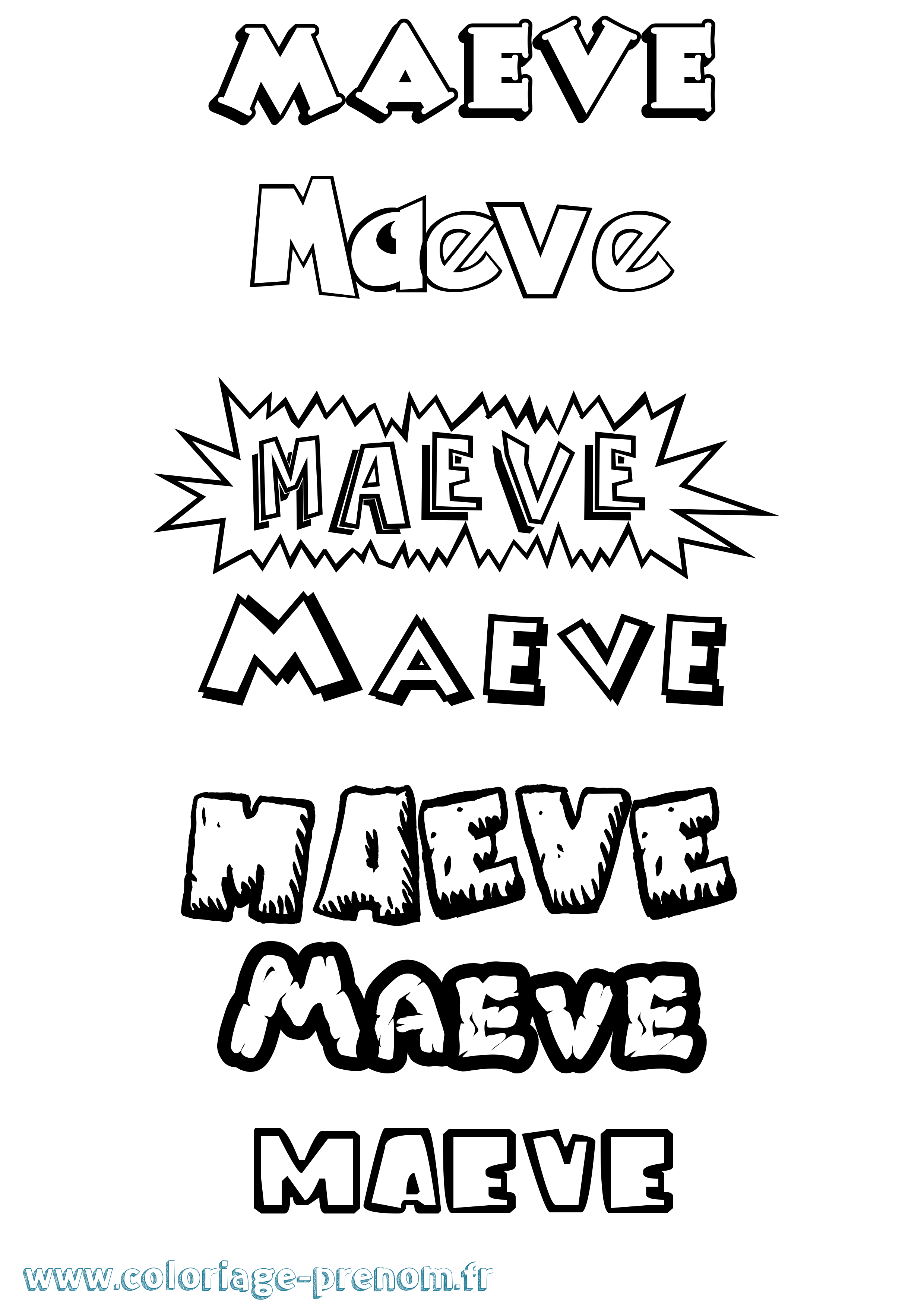 Coloriage prénom Maeve Dessin Animé