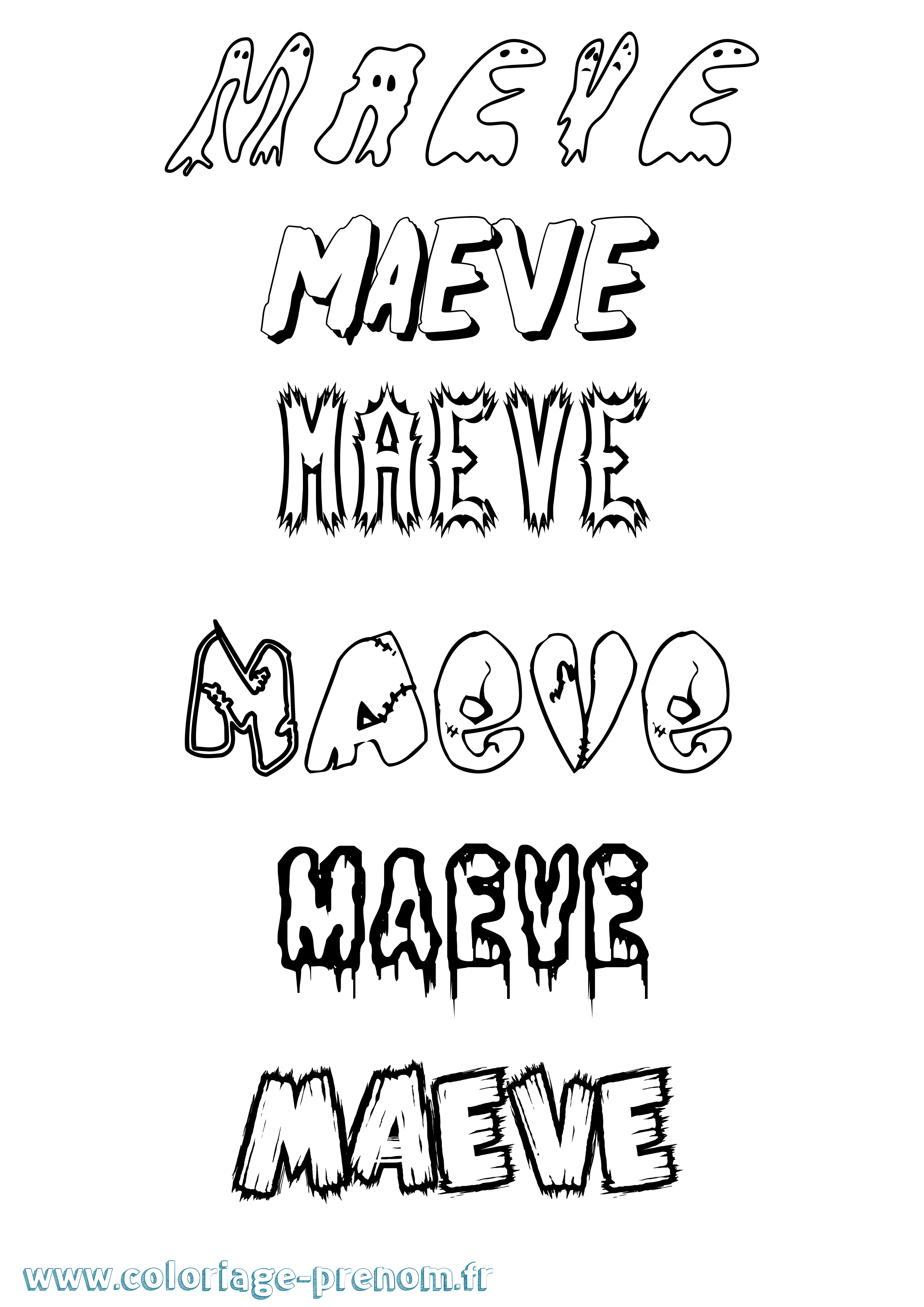 Coloriage Maeve Frisson Coloriage prénom Maeve Frisson