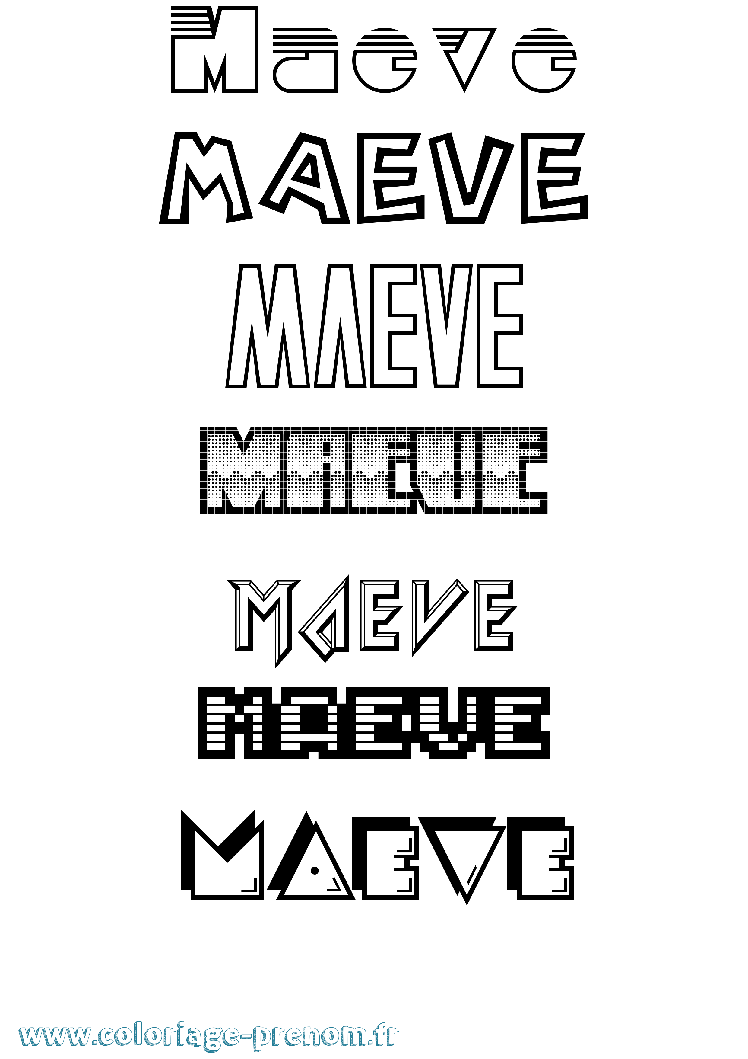 Coloriage prénom Maeve Jeux Vidéos