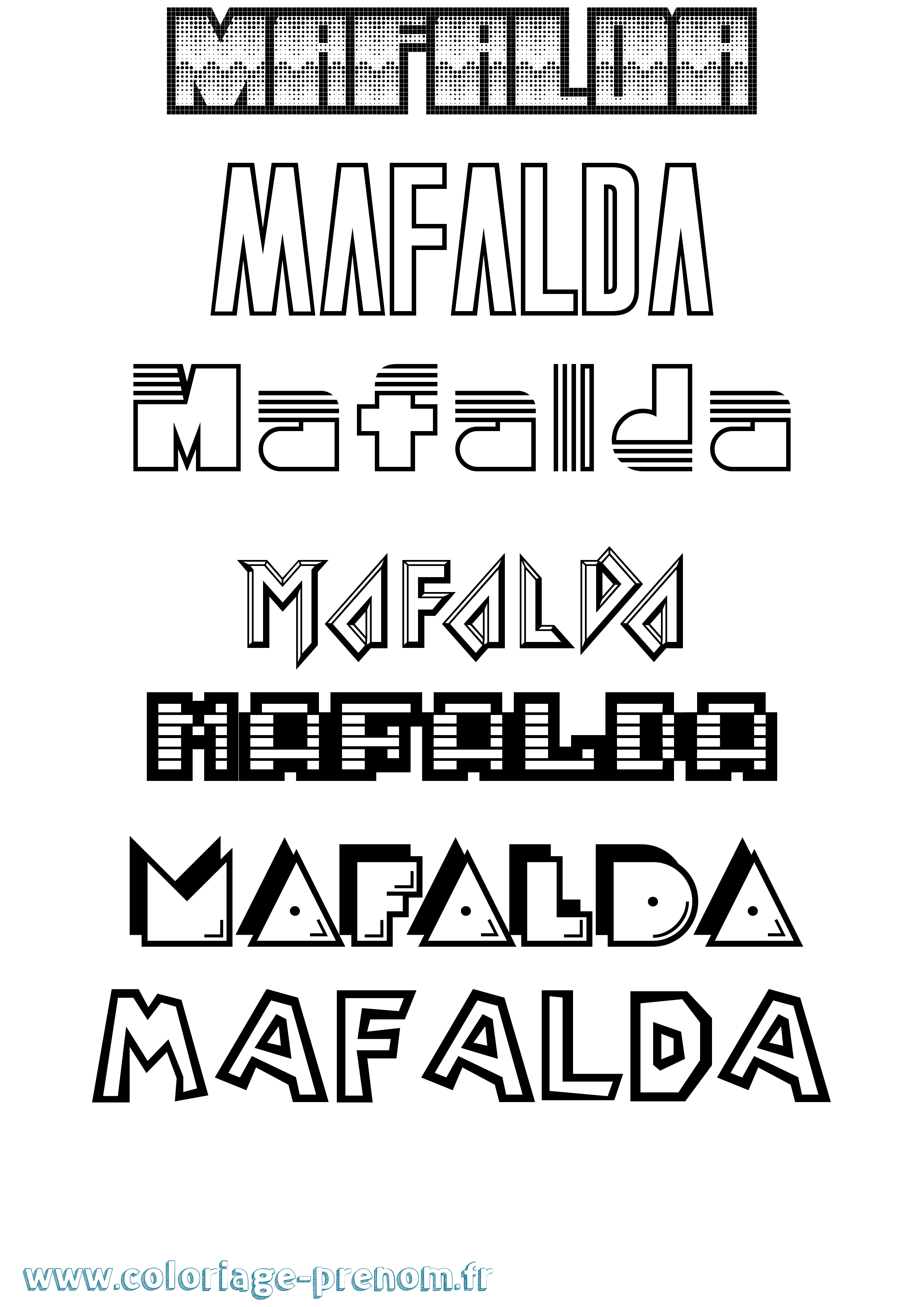 Coloriage Mafalda Jeux Vidéos Coloriage prénom Mafalda Jeux Vidéos