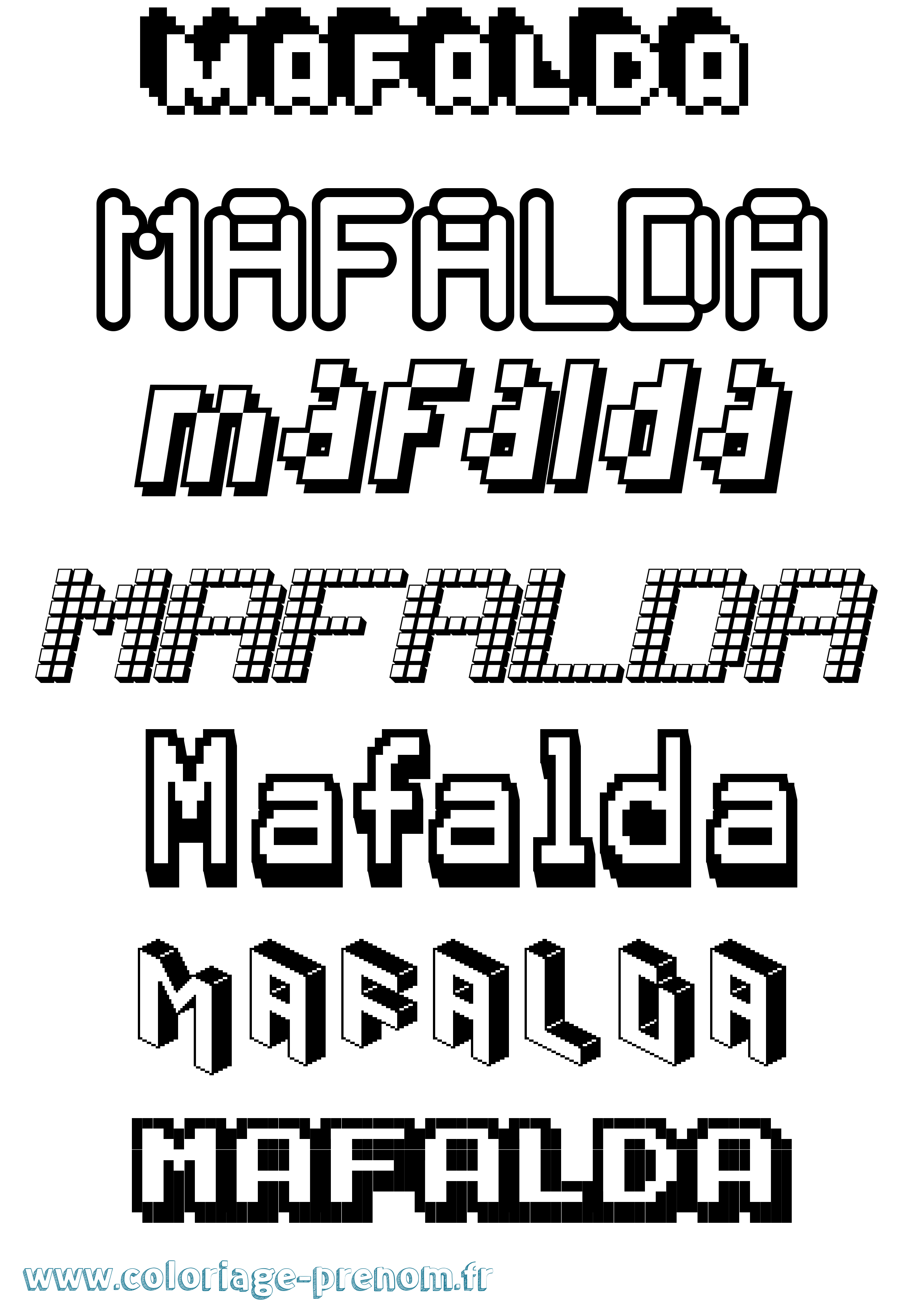 Coloriage Mafalda Pixel Coloriage prénom Mafalda Pixel