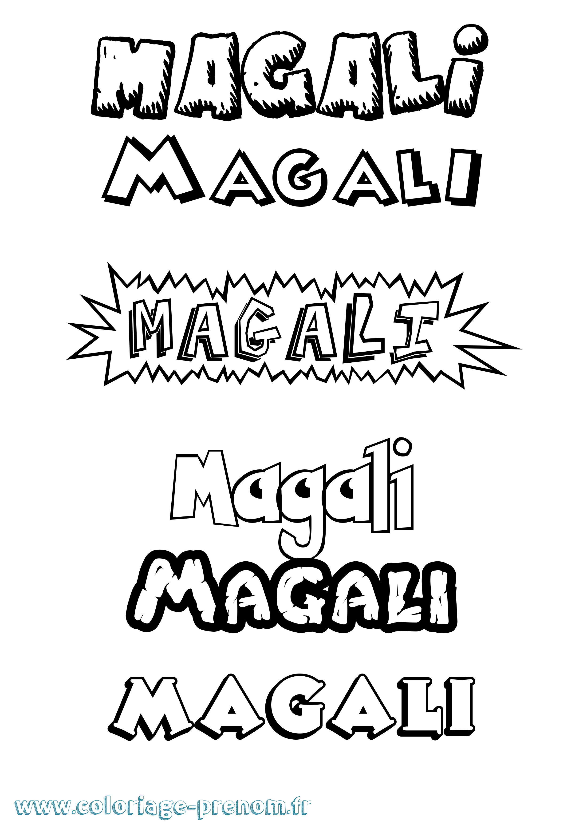 Coloriage prénom Magali Dessin Animé