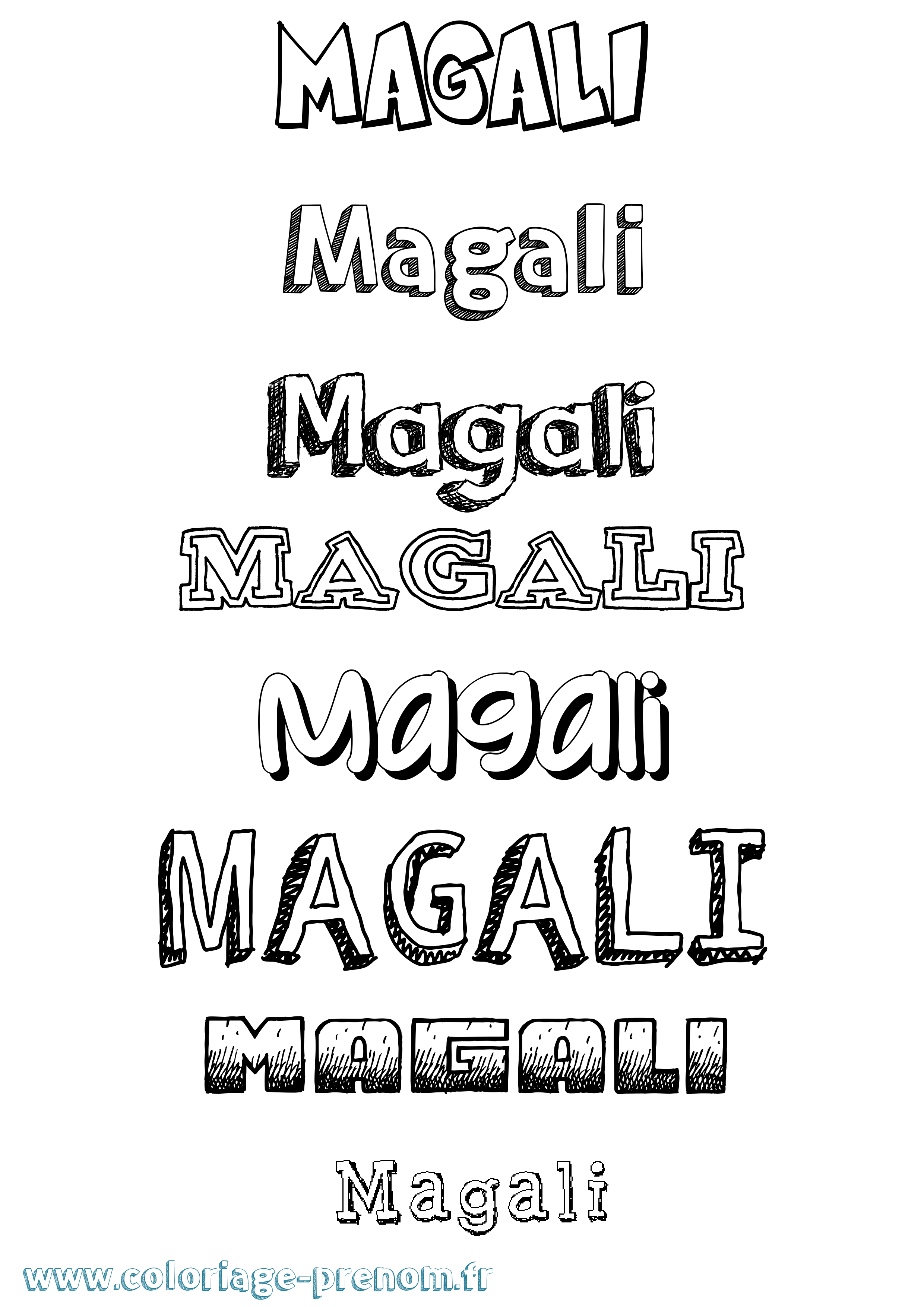 Coloriage prénom Magali Dessiné