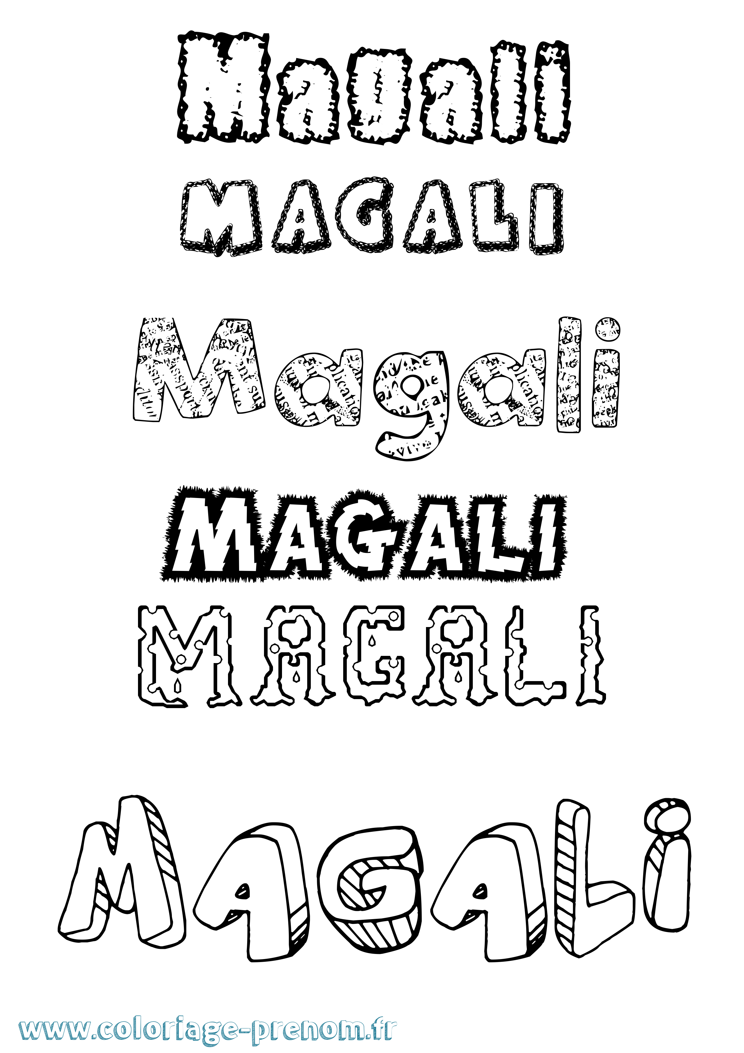 Coloriage prénom Magali Destructuré