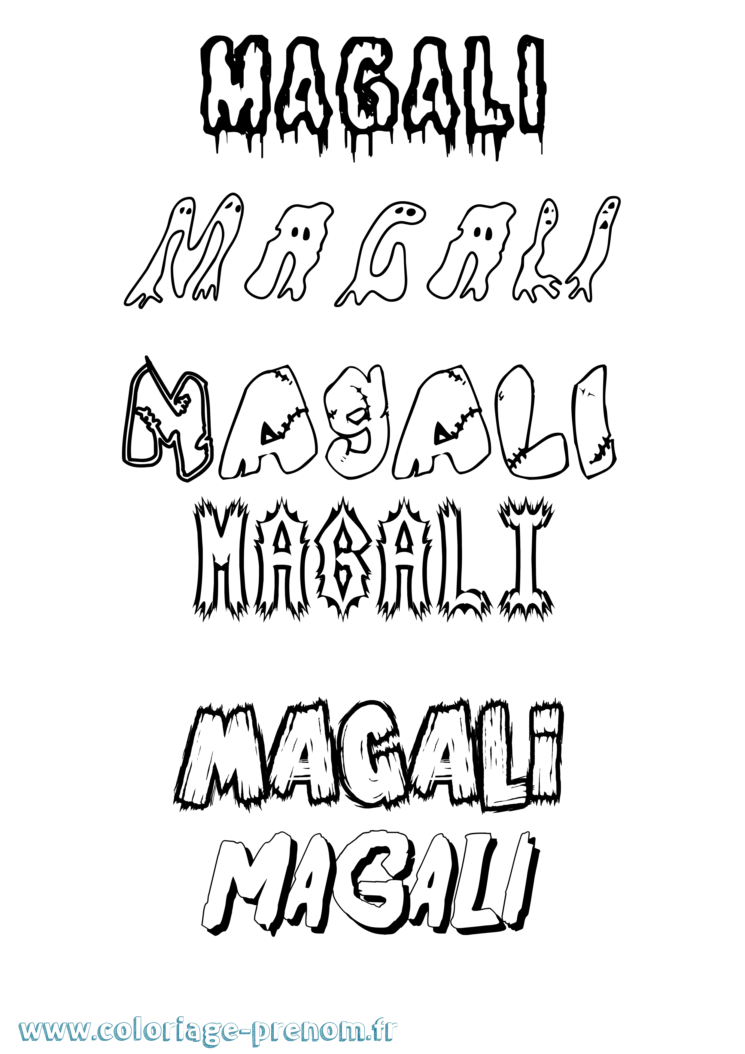 Coloriage prénom Magali Frisson