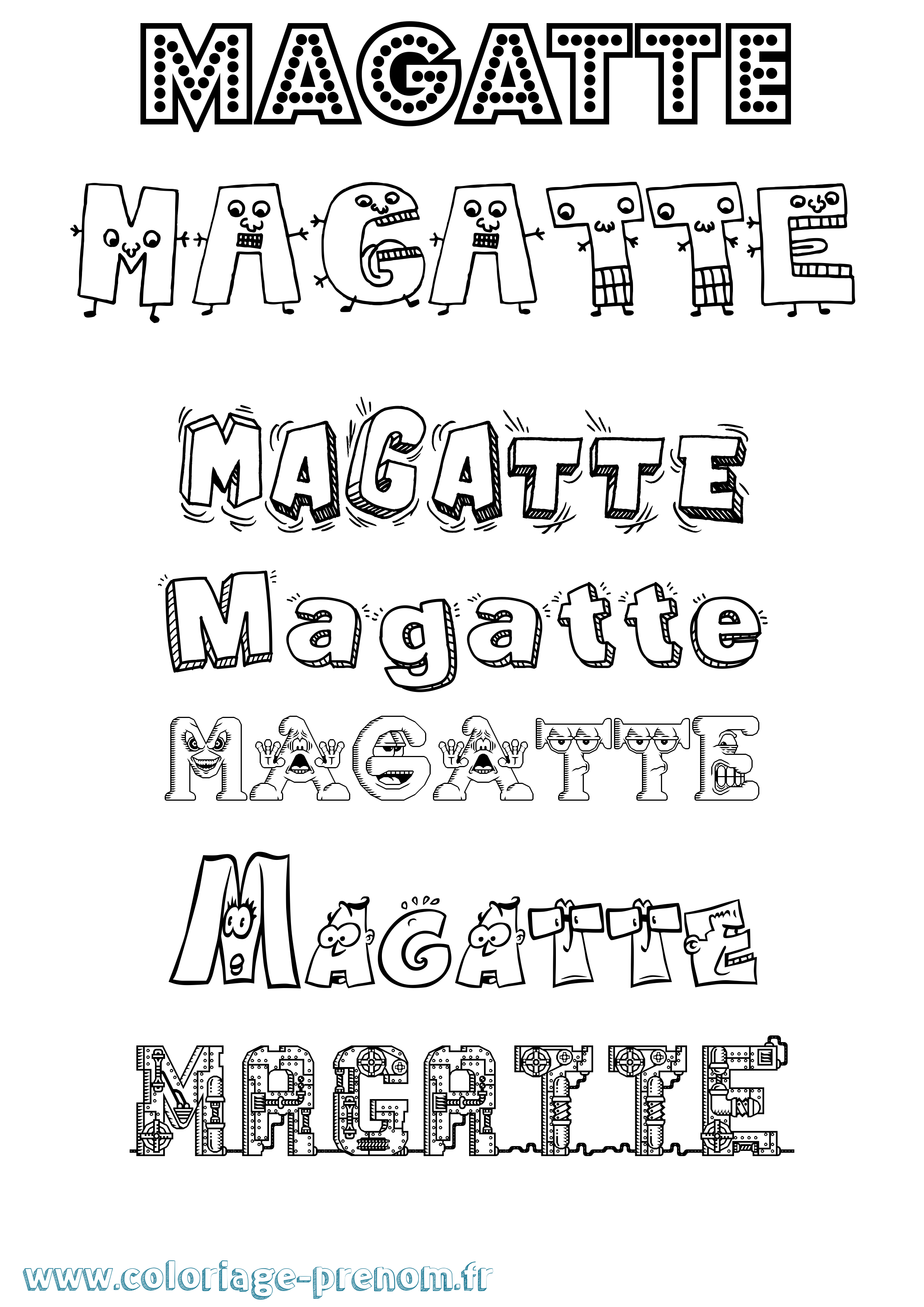 Coloriage prénom Magatte Fun