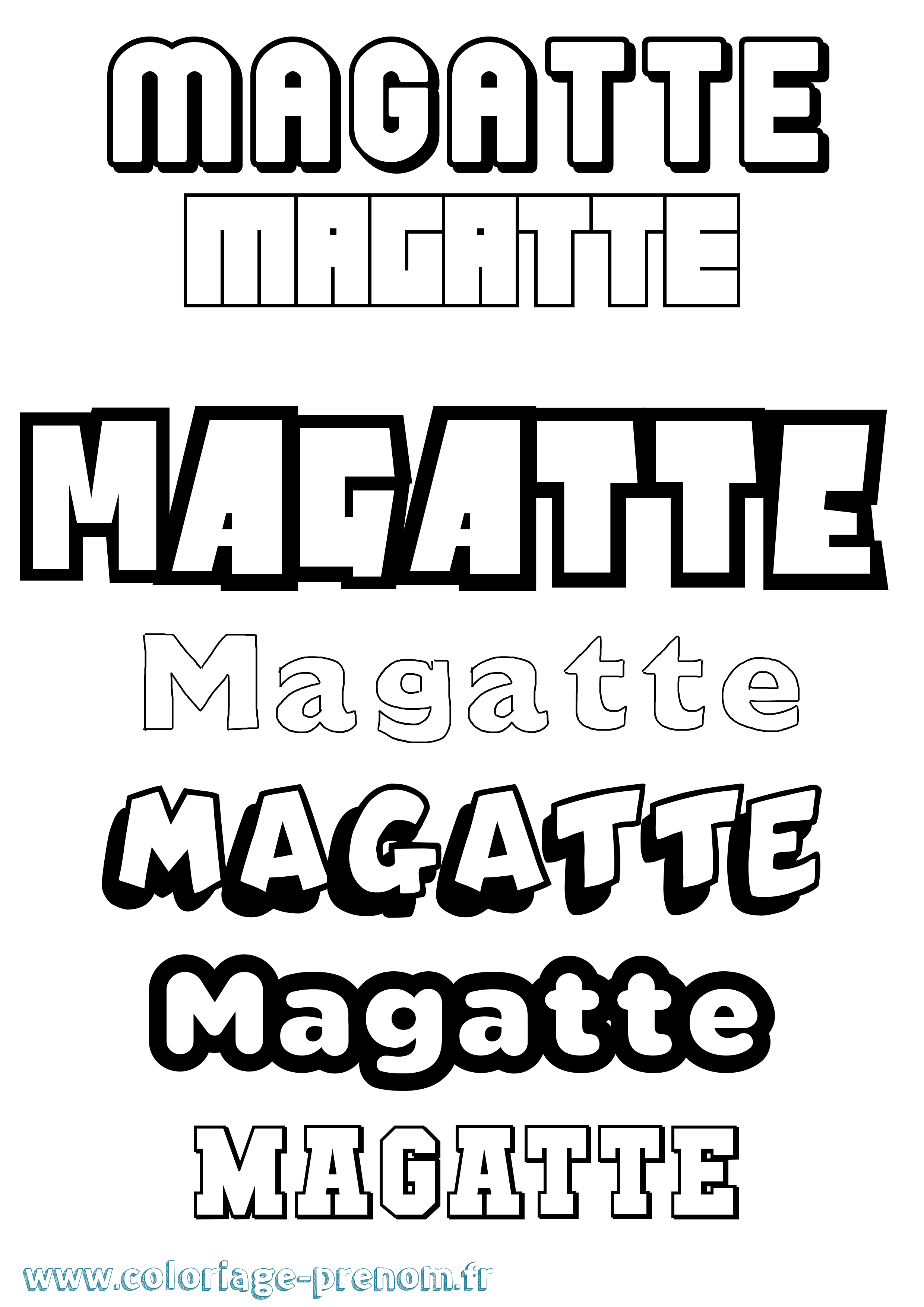 Coloriage prénom Magatte Simple