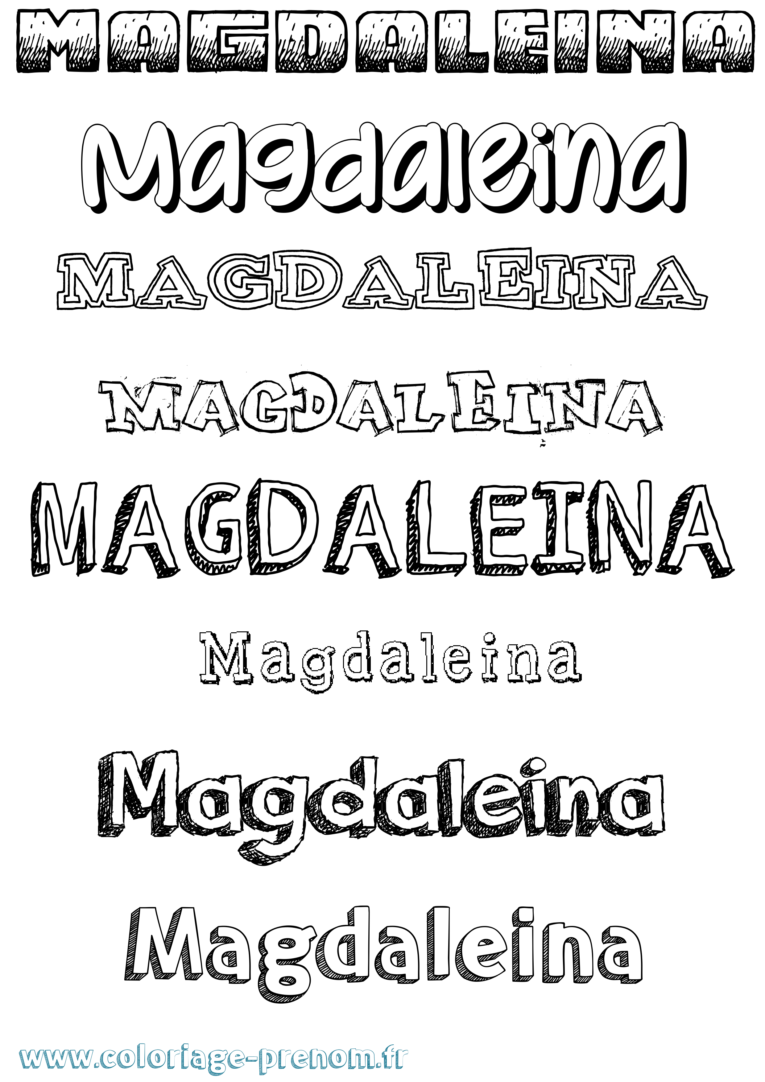 Coloriage prénom Magdaleina Dessiné