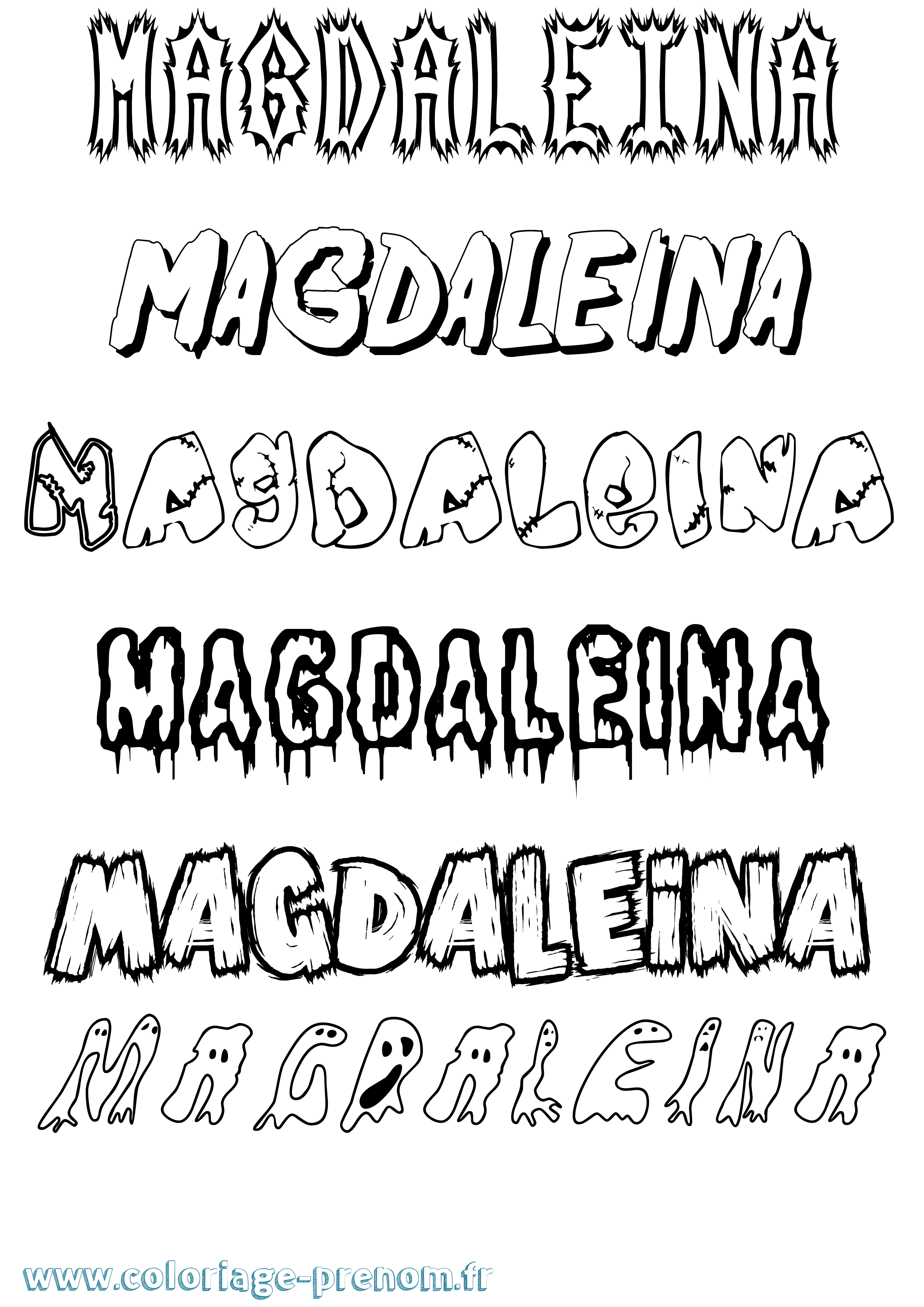 Coloriage prénom Magdaleina Frisson