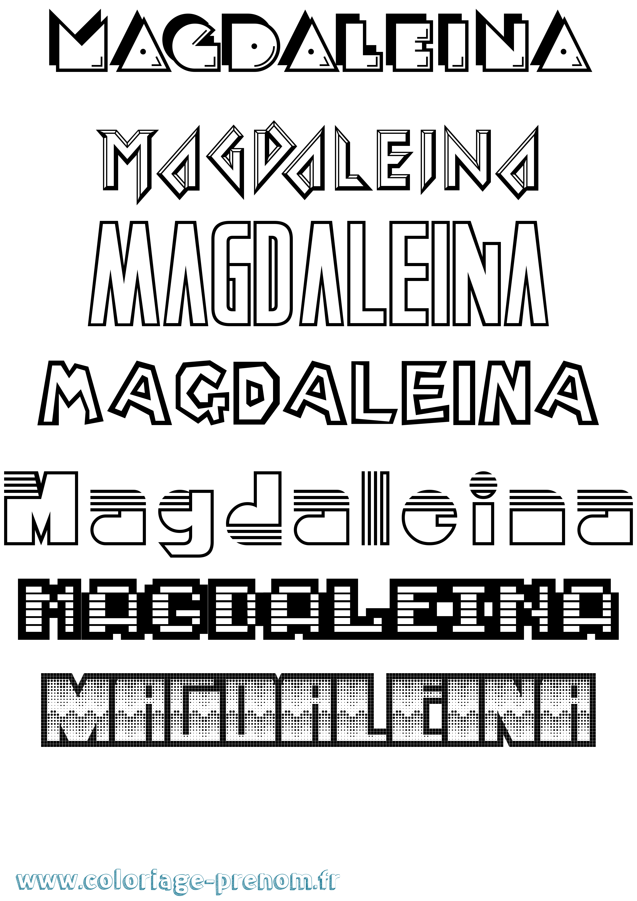 Coloriage prénom Magdaleina Jeux Vidéos