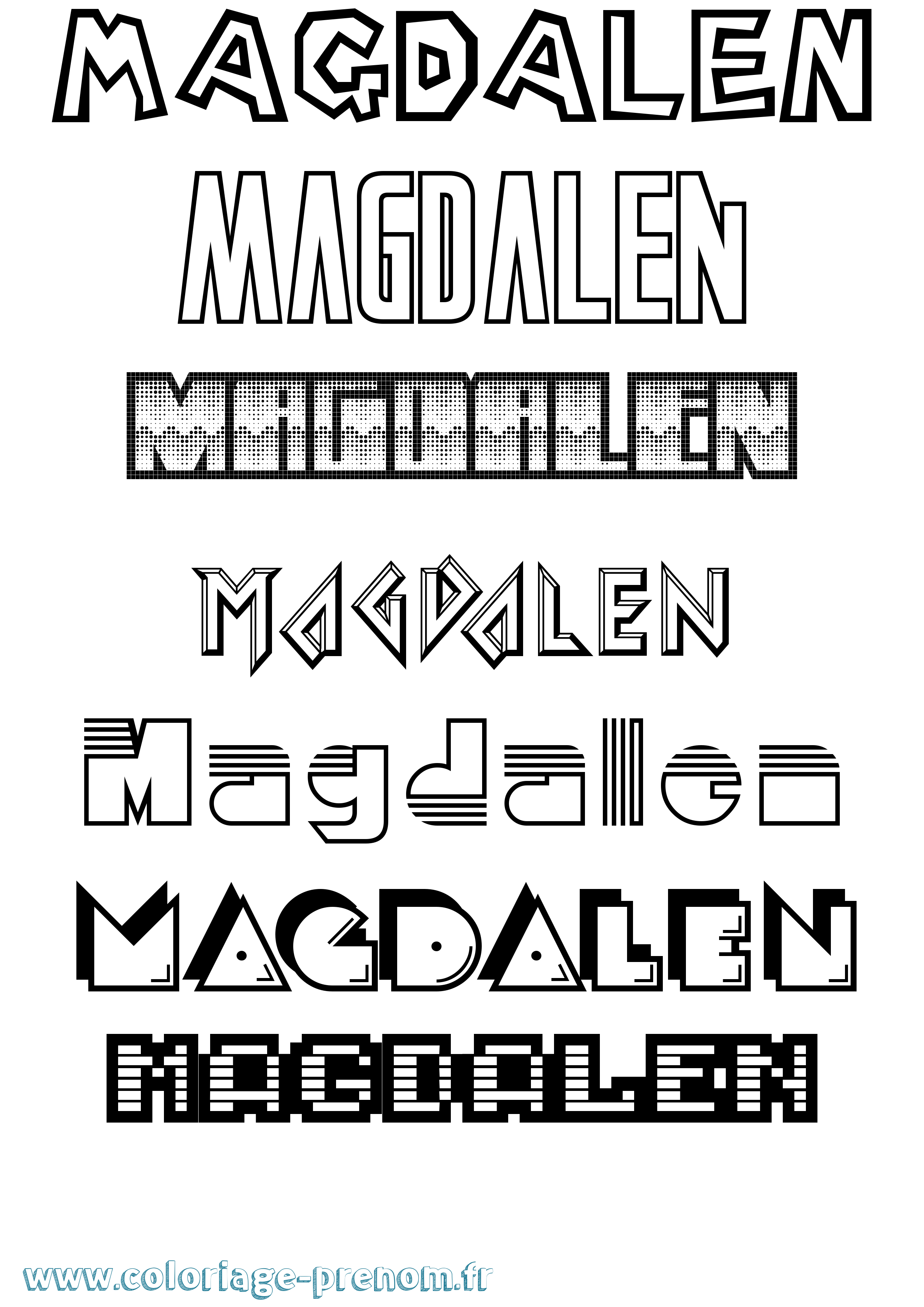 Coloriage Magdalen Jeux Vidéos Coloriage prénom Magdalen Jeux Vidéos