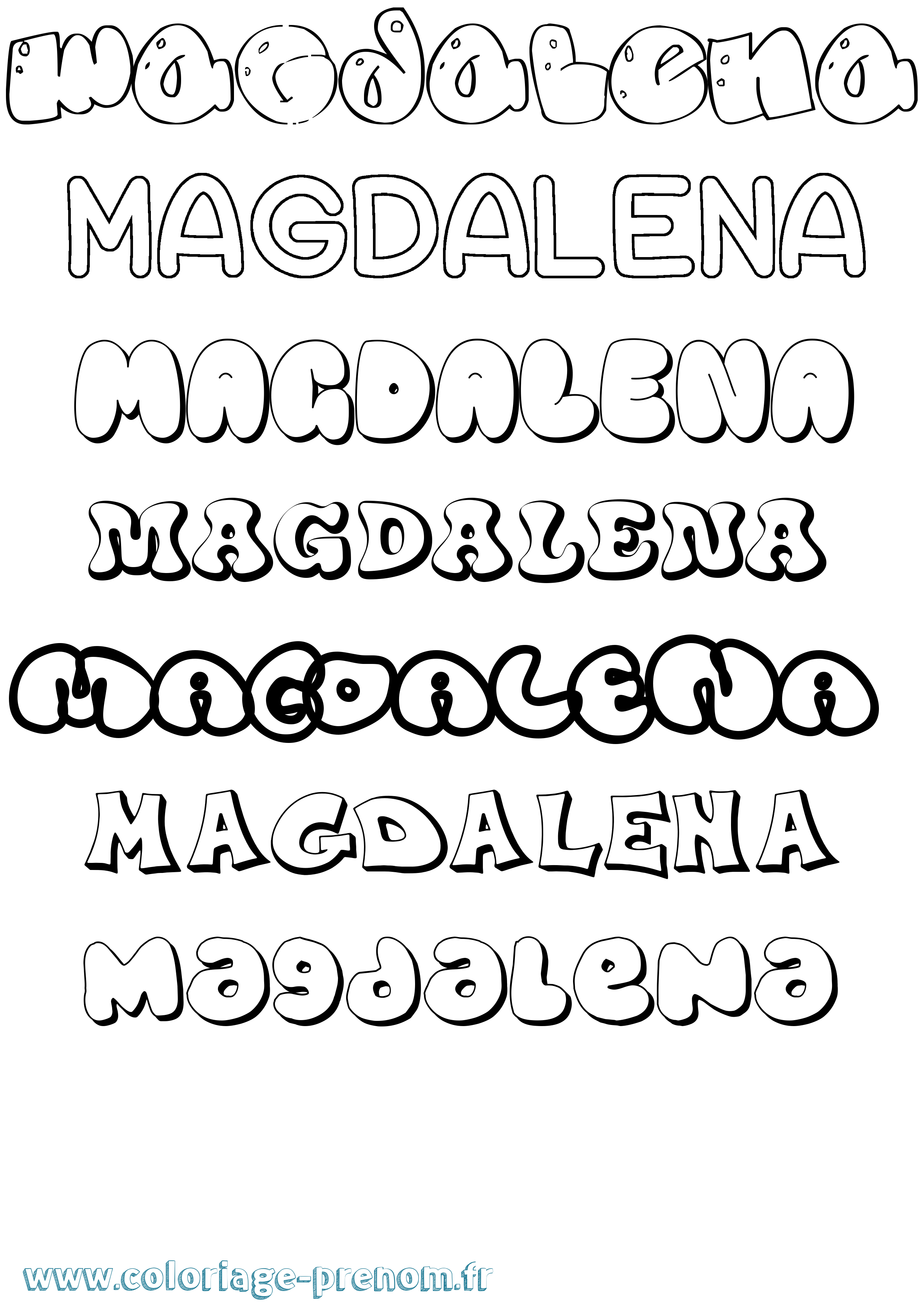 Coloriage Magdalena Bubble Coloriage prénom Magdalena Bubble