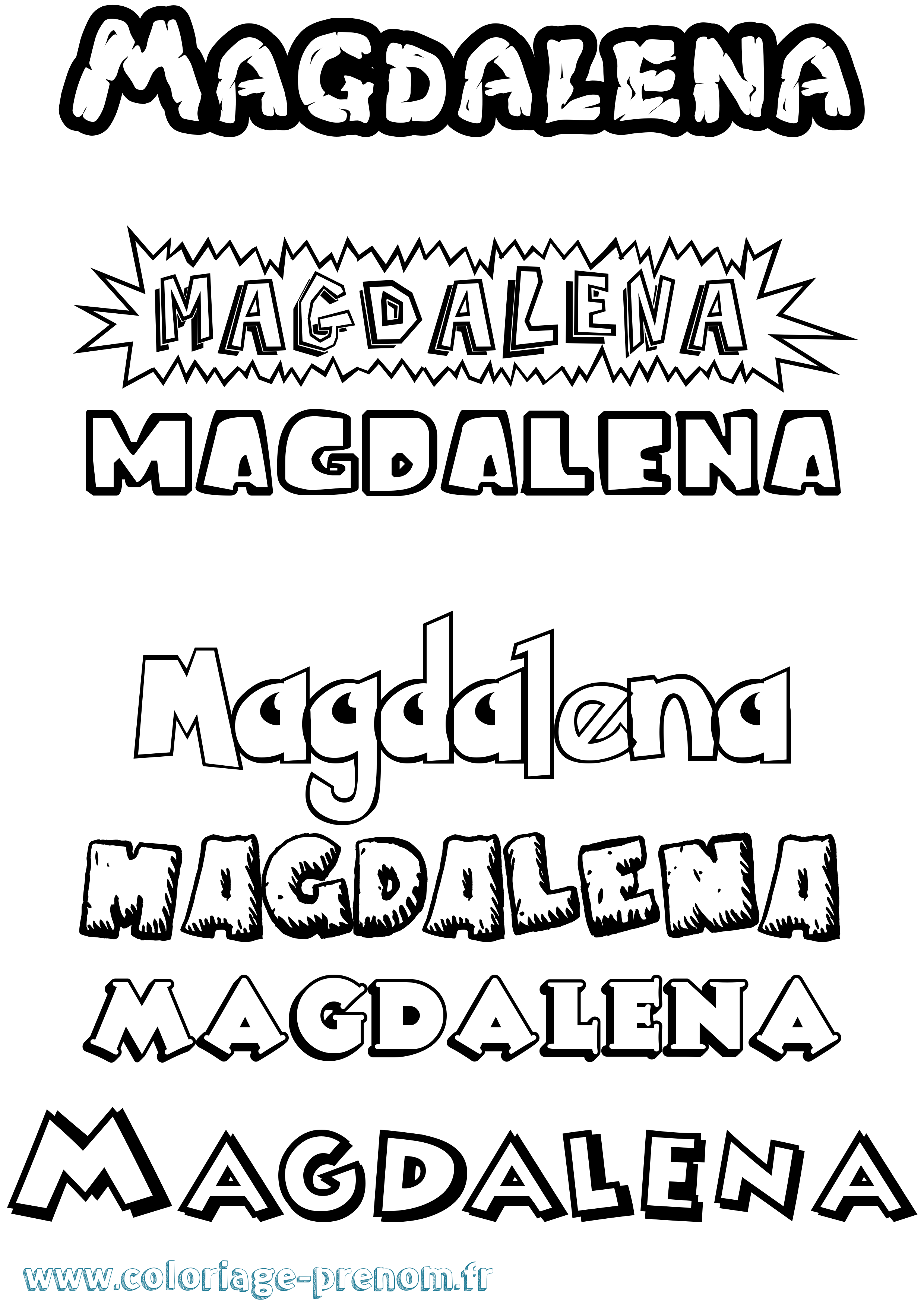 Coloriage Magdalena Dessin Animé Coloriage prénom Magdalena Dessin Animé