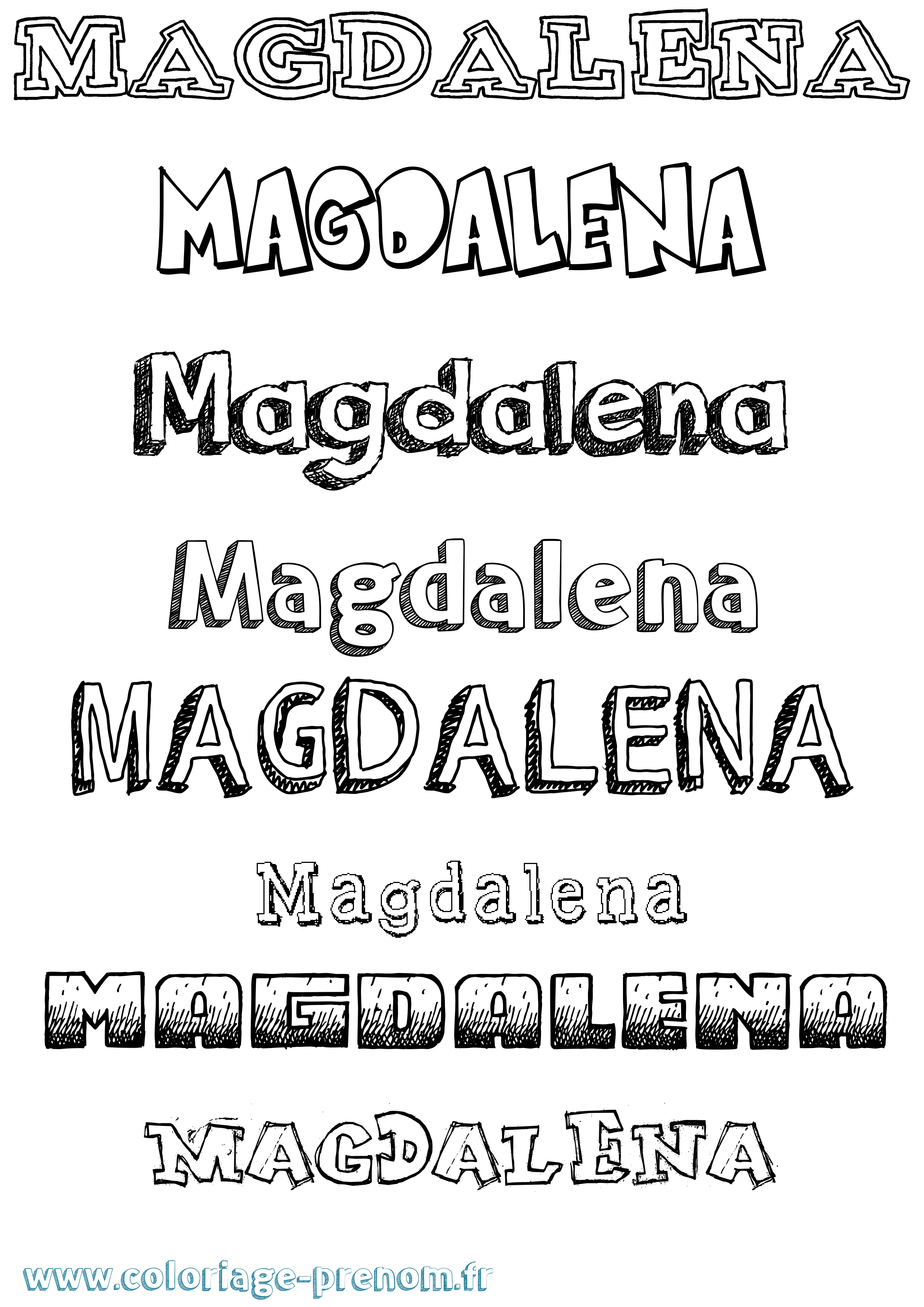 Coloriage Magdalena Dessiné Coloriage prénom Magdalena Dessiné