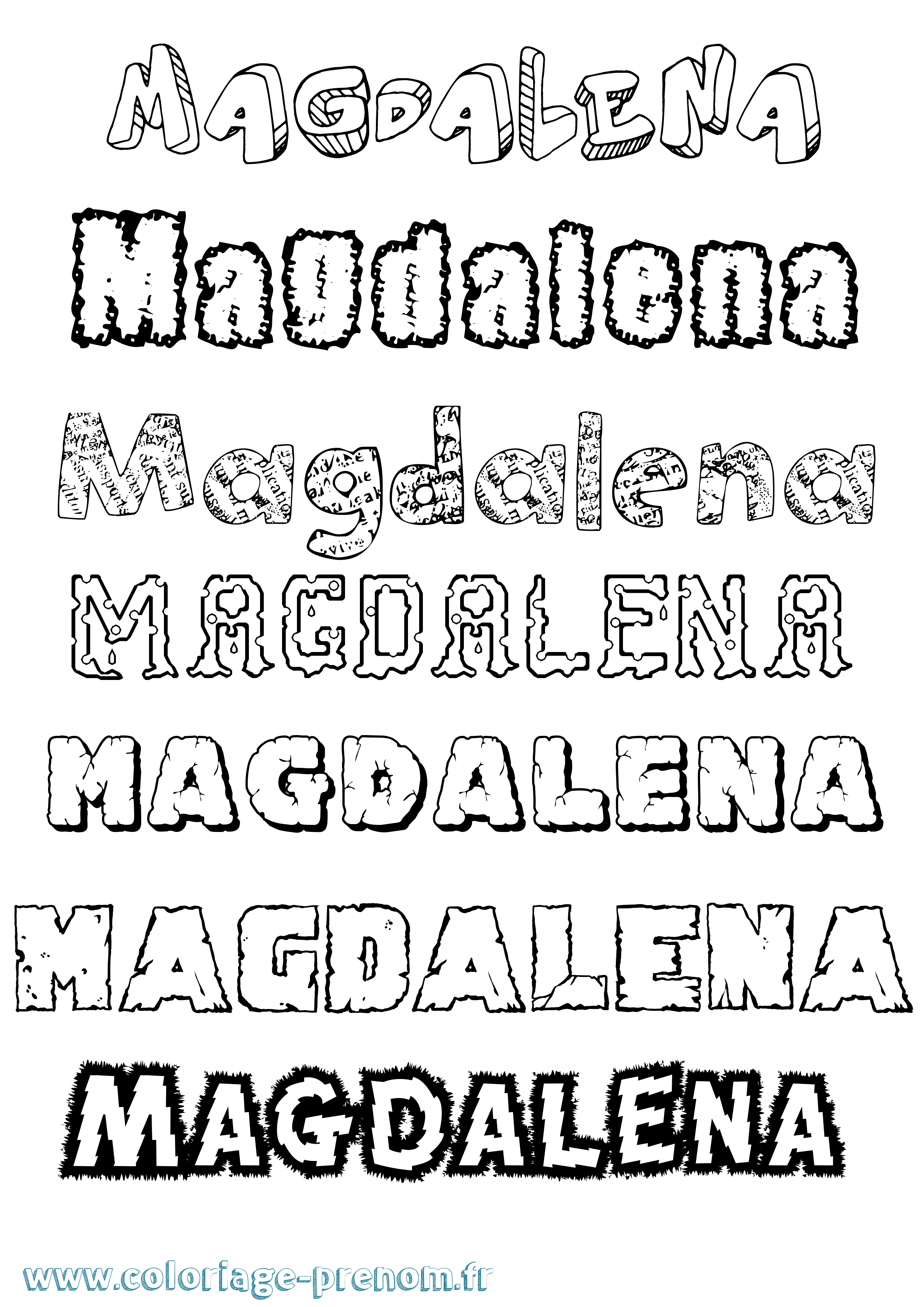 Coloriage Magdalena Destructuré Coloriage prénom Magdalena Destructuré