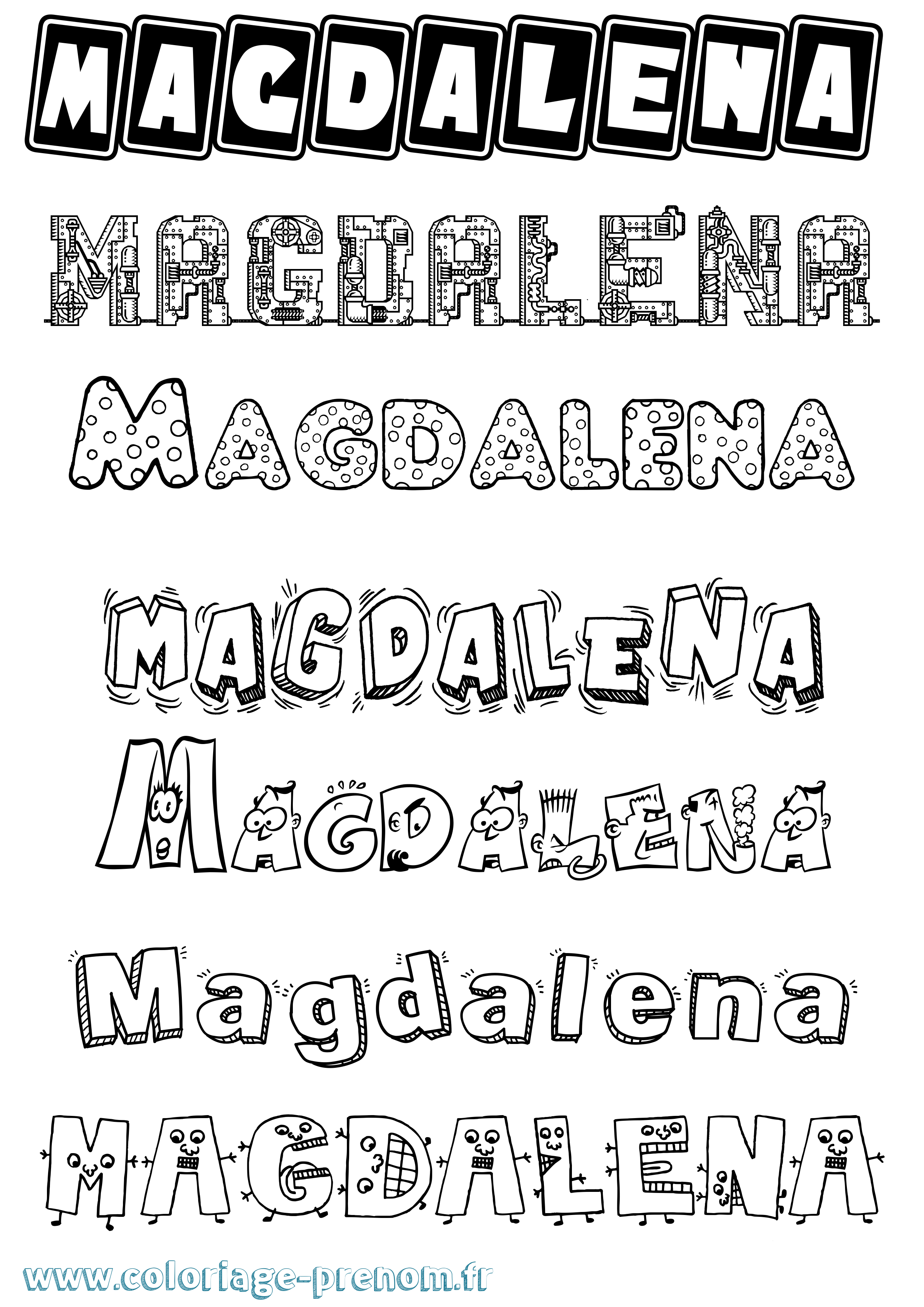 Coloriage Magdalena Fun Coloriage prénom Magdalena Fun