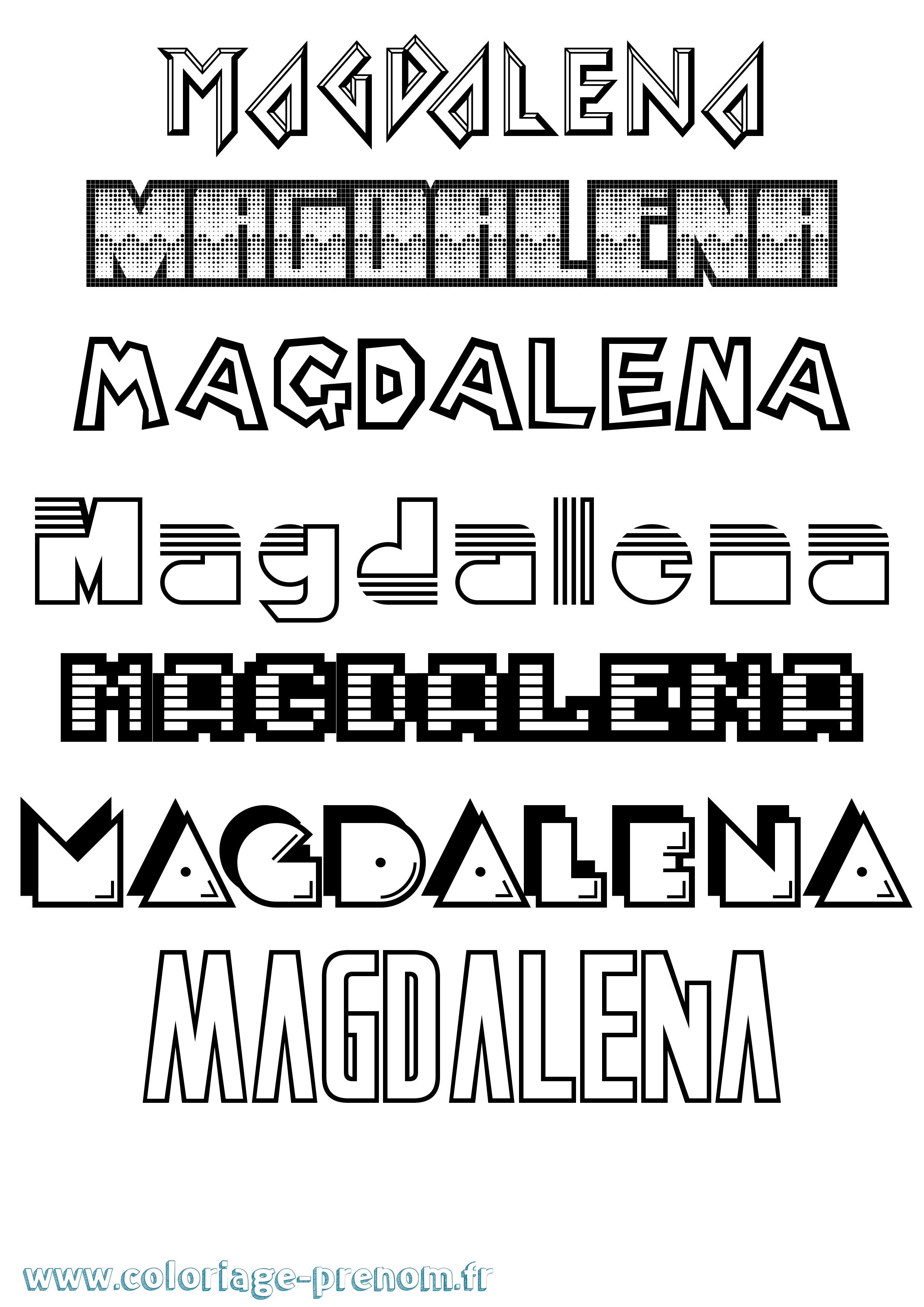 Coloriage Magdalena Jeux Vidéos Coloriage prénom Magdalena Jeux Vidéos