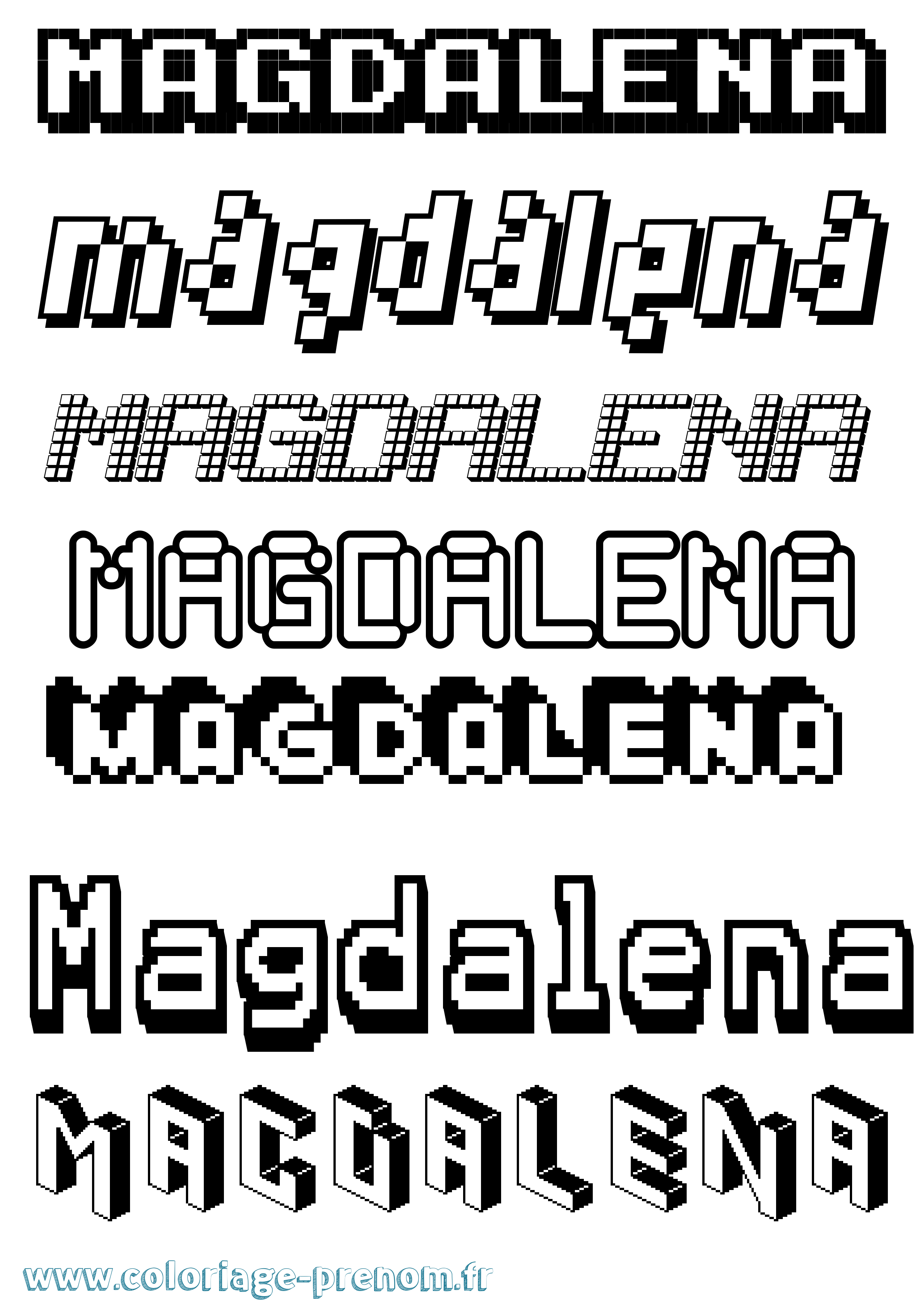 Coloriage Magdalena Pixel Coloriage prénom Magdalena Pixel