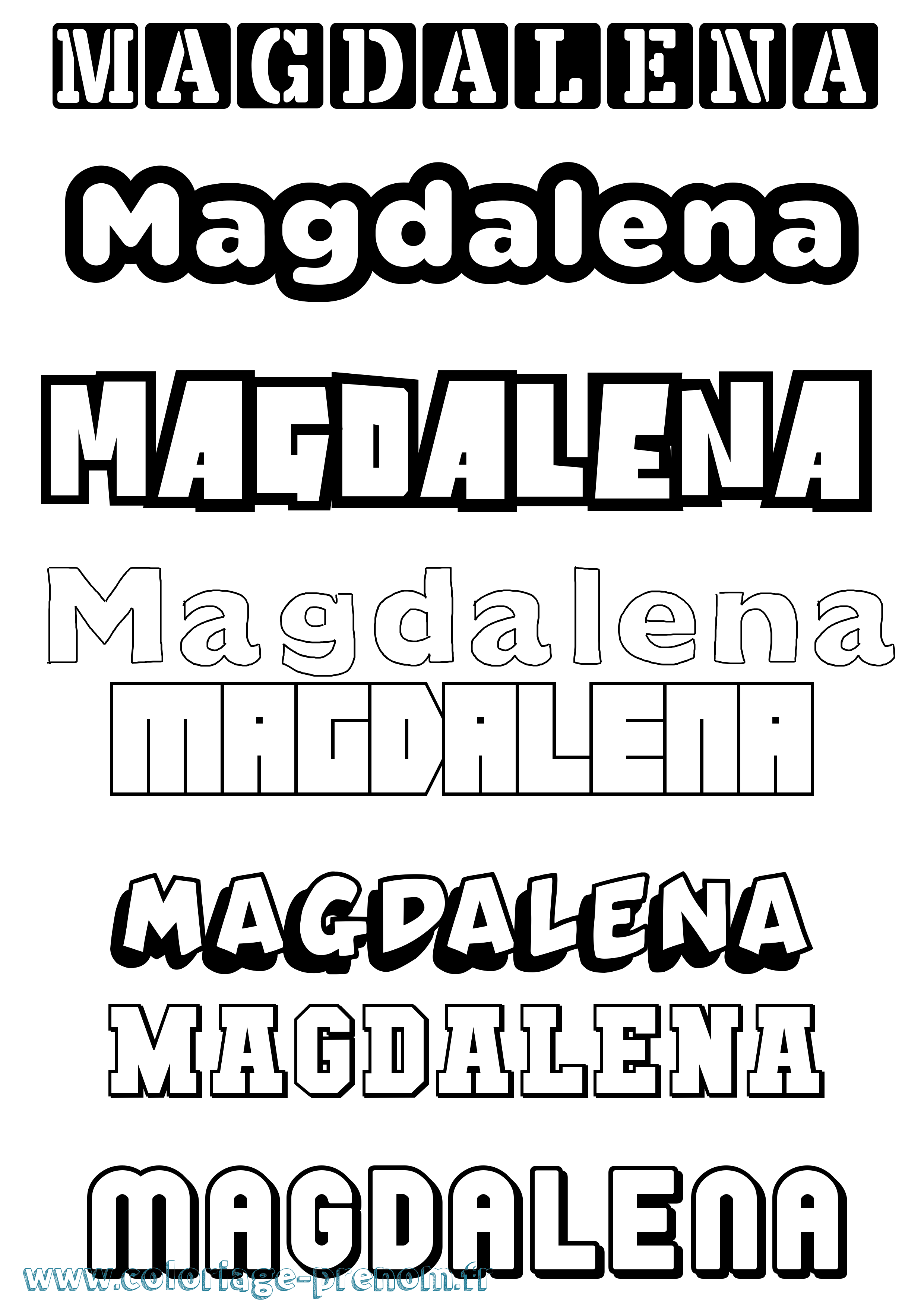Coloriage Magdalena Simple Coloriage prénom Magdalena Simple