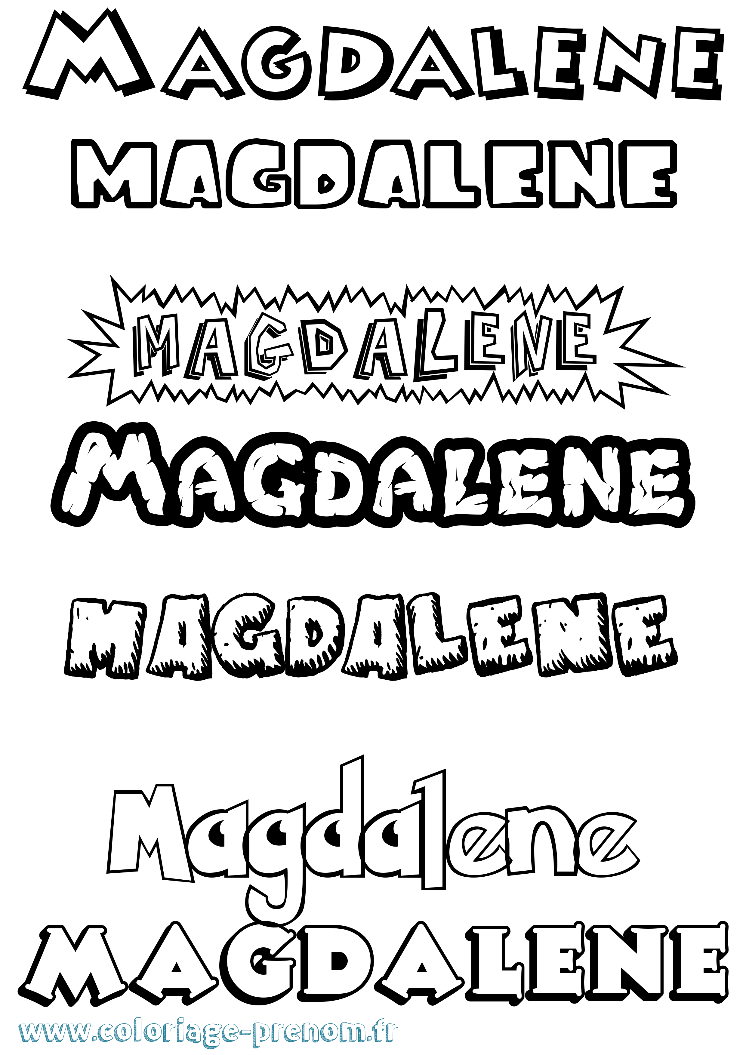 Coloriage Magdalene Dessin Animé Coloriage prénom Magdalene Dessin Animé