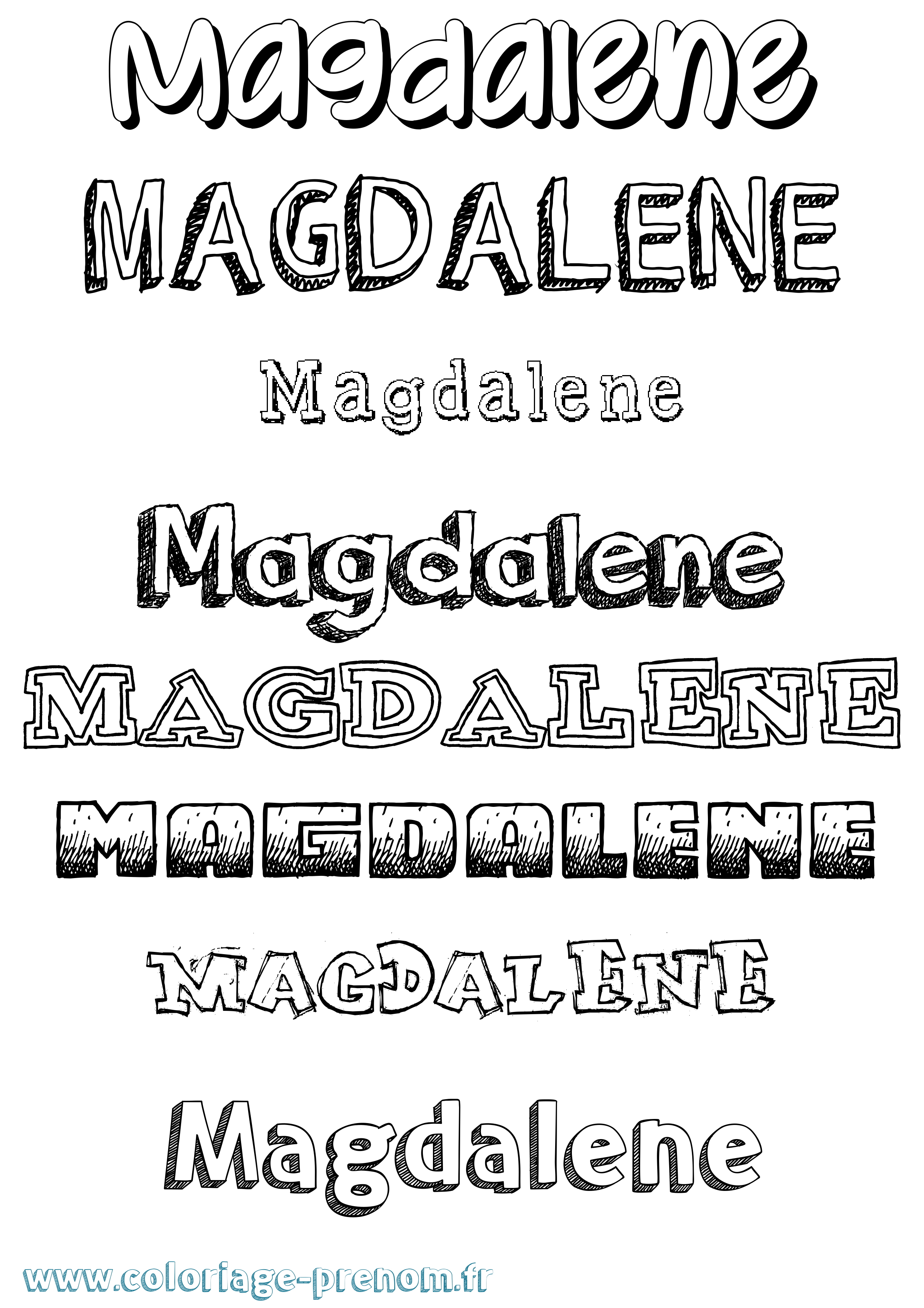 Coloriage Magdalene Dessiné Coloriage prénom Magdalene Dessiné