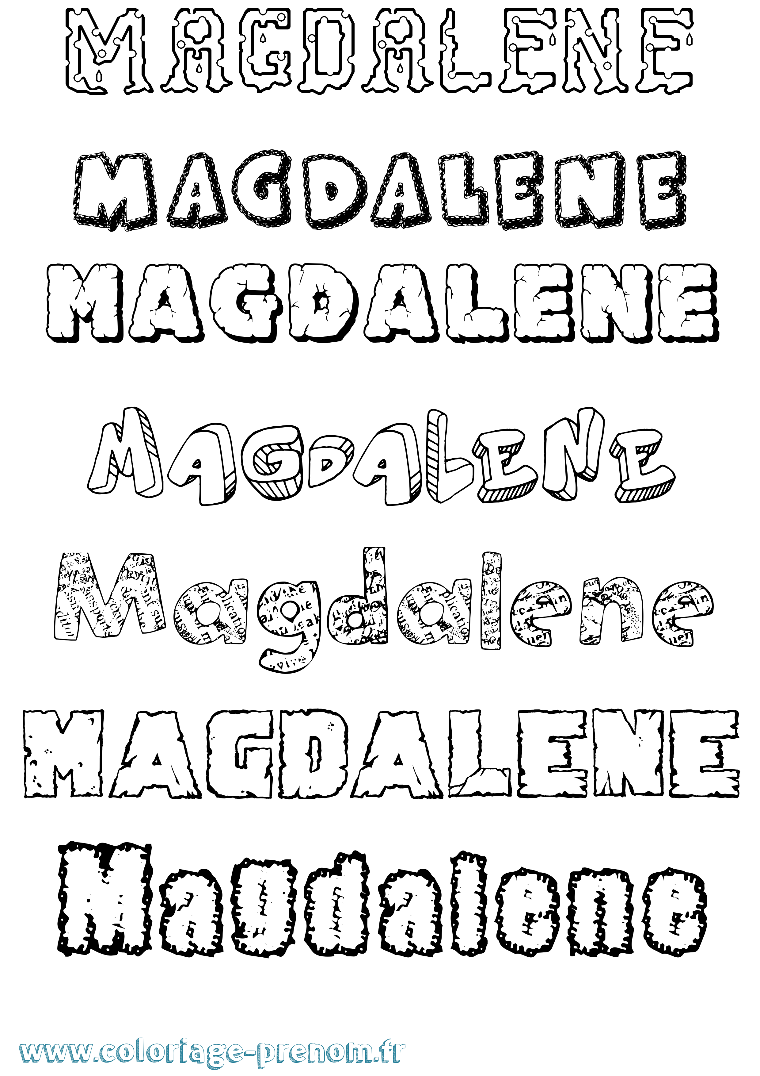 Coloriage Magdalene Destructuré Coloriage prénom Magdalene Destructuré