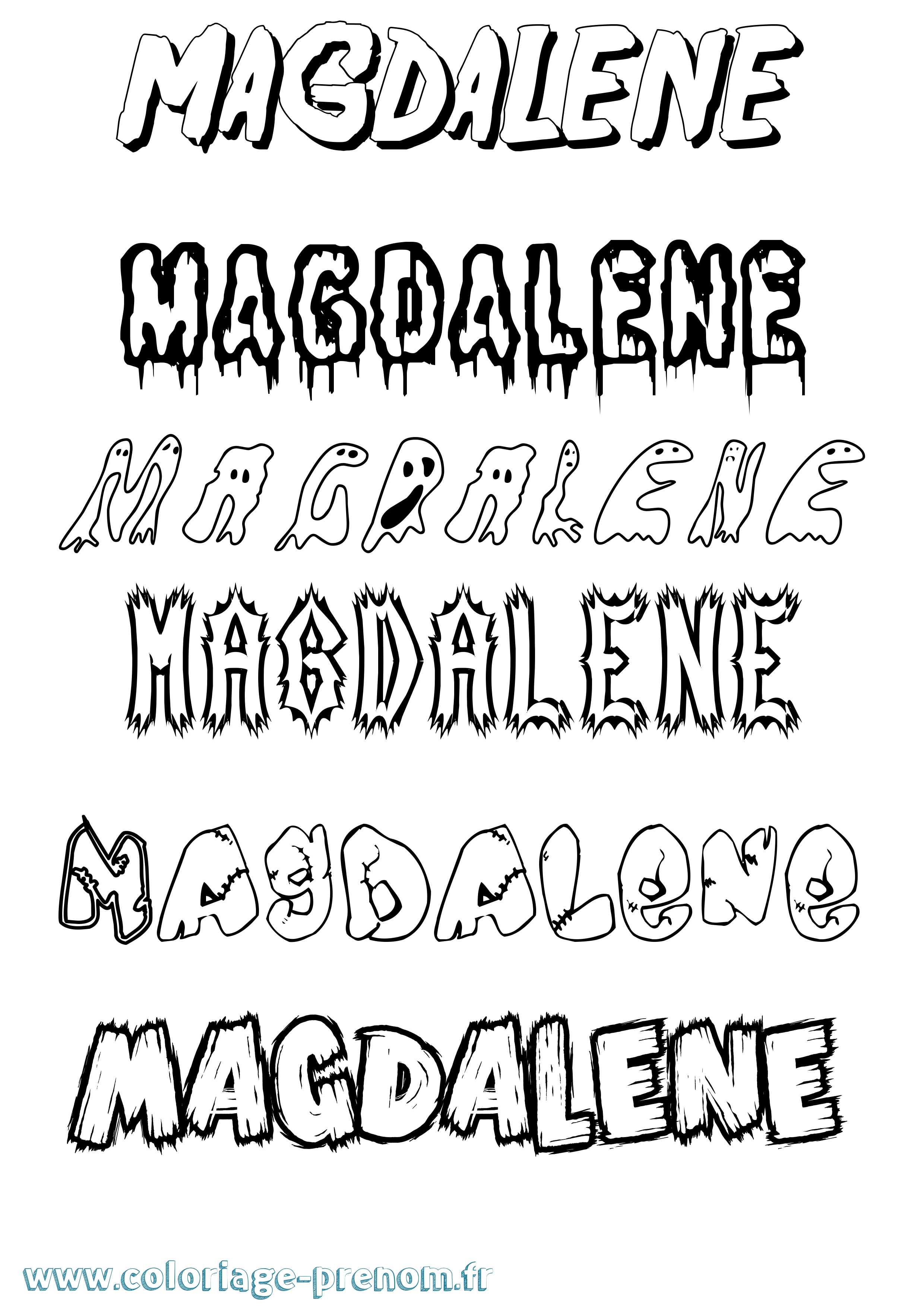Coloriage Magdalene Frisson Coloriage prénom Magdalene Frisson