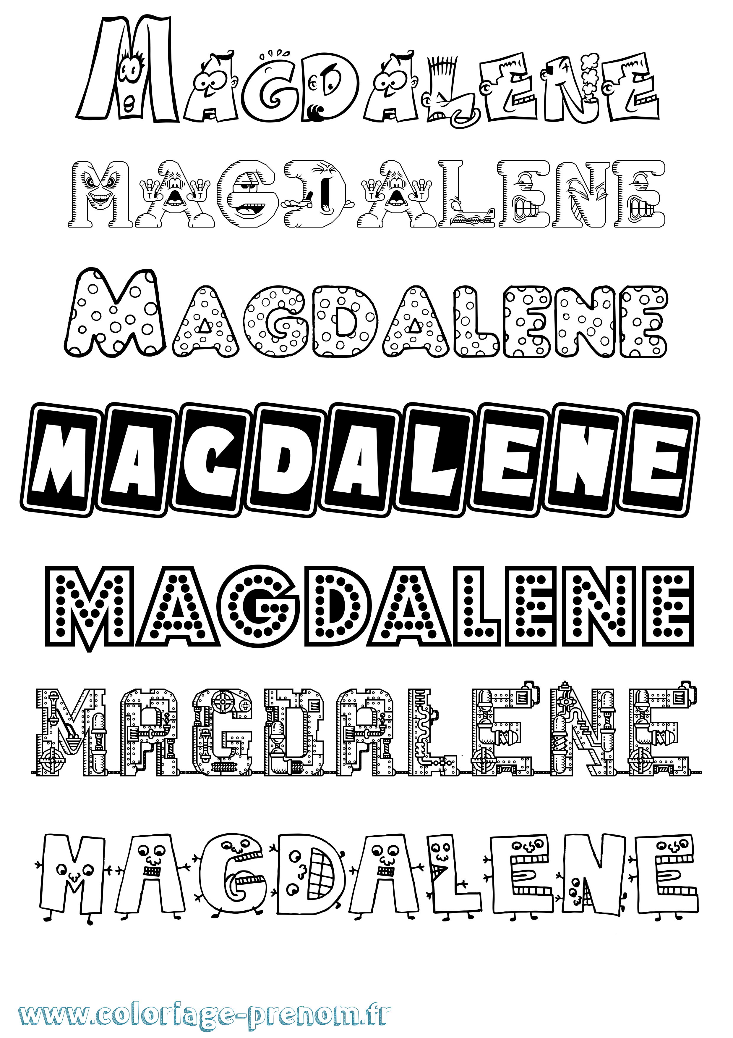 Coloriage prénom Magdalene Fun