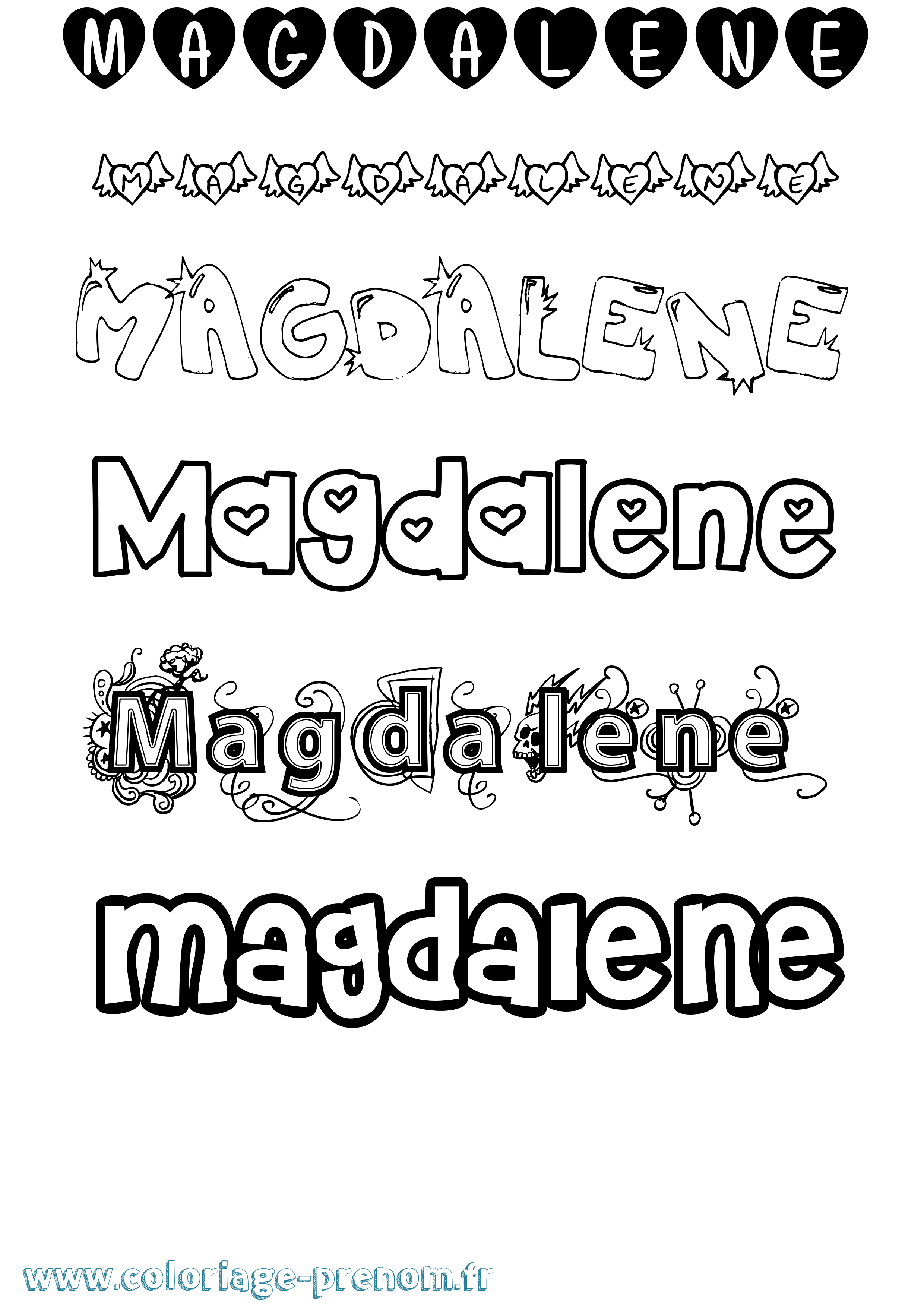 Coloriage Magdalene Girly Coloriage prénom Magdalene Girly