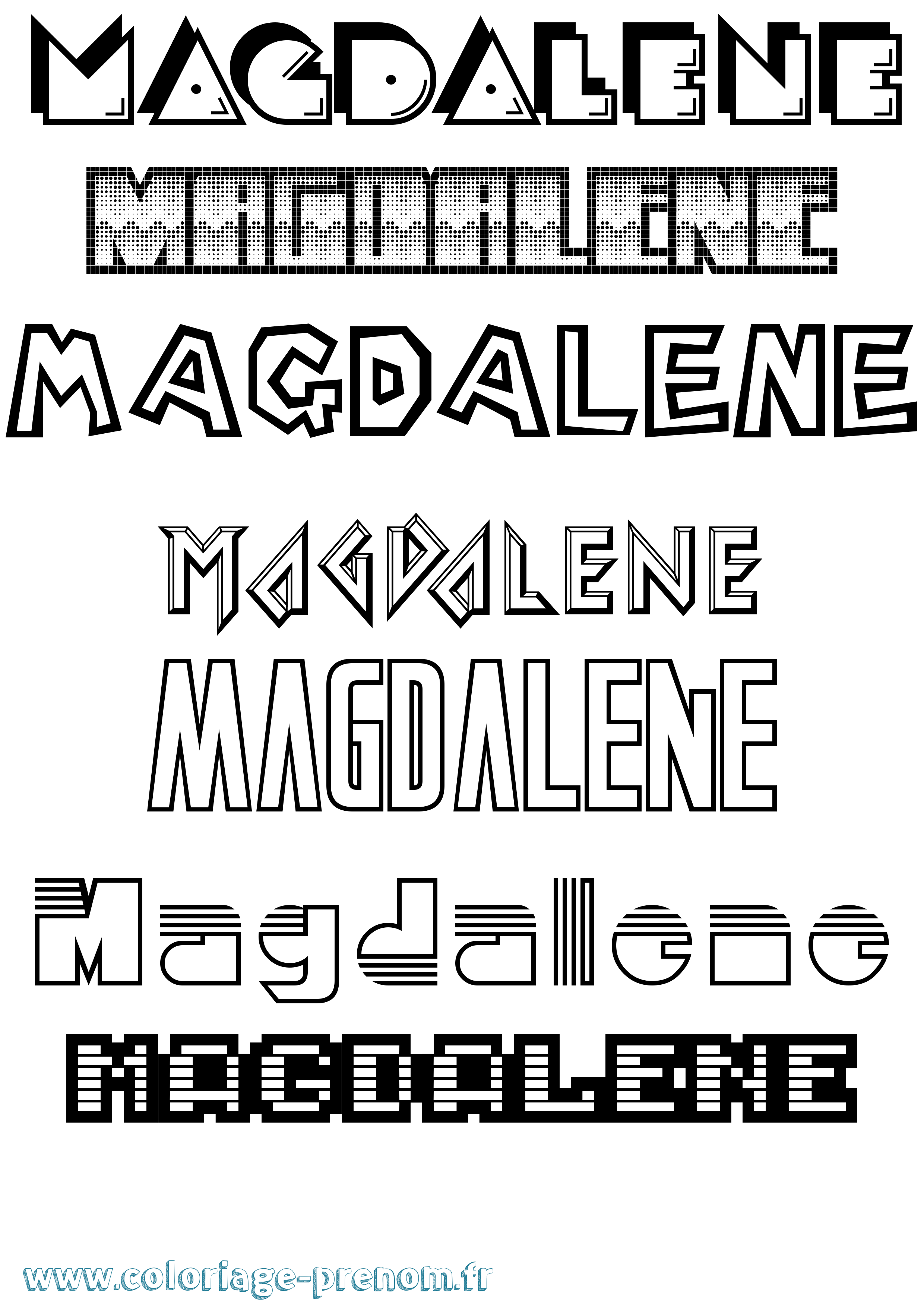 Coloriage prénom Magdalene Jeux Vidéos