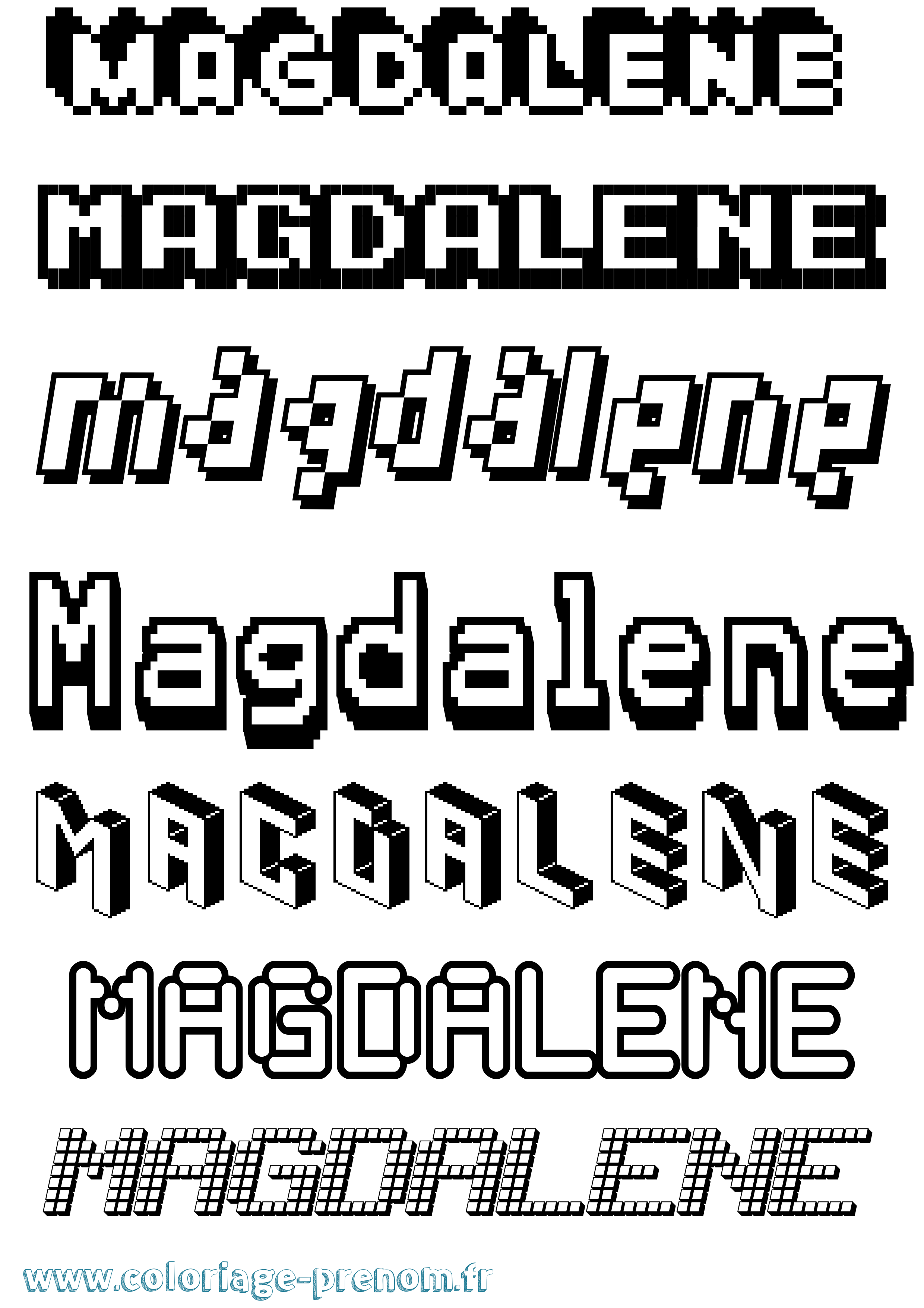 Coloriage Magdalene Pixel Coloriage prénom Magdalene Pixel