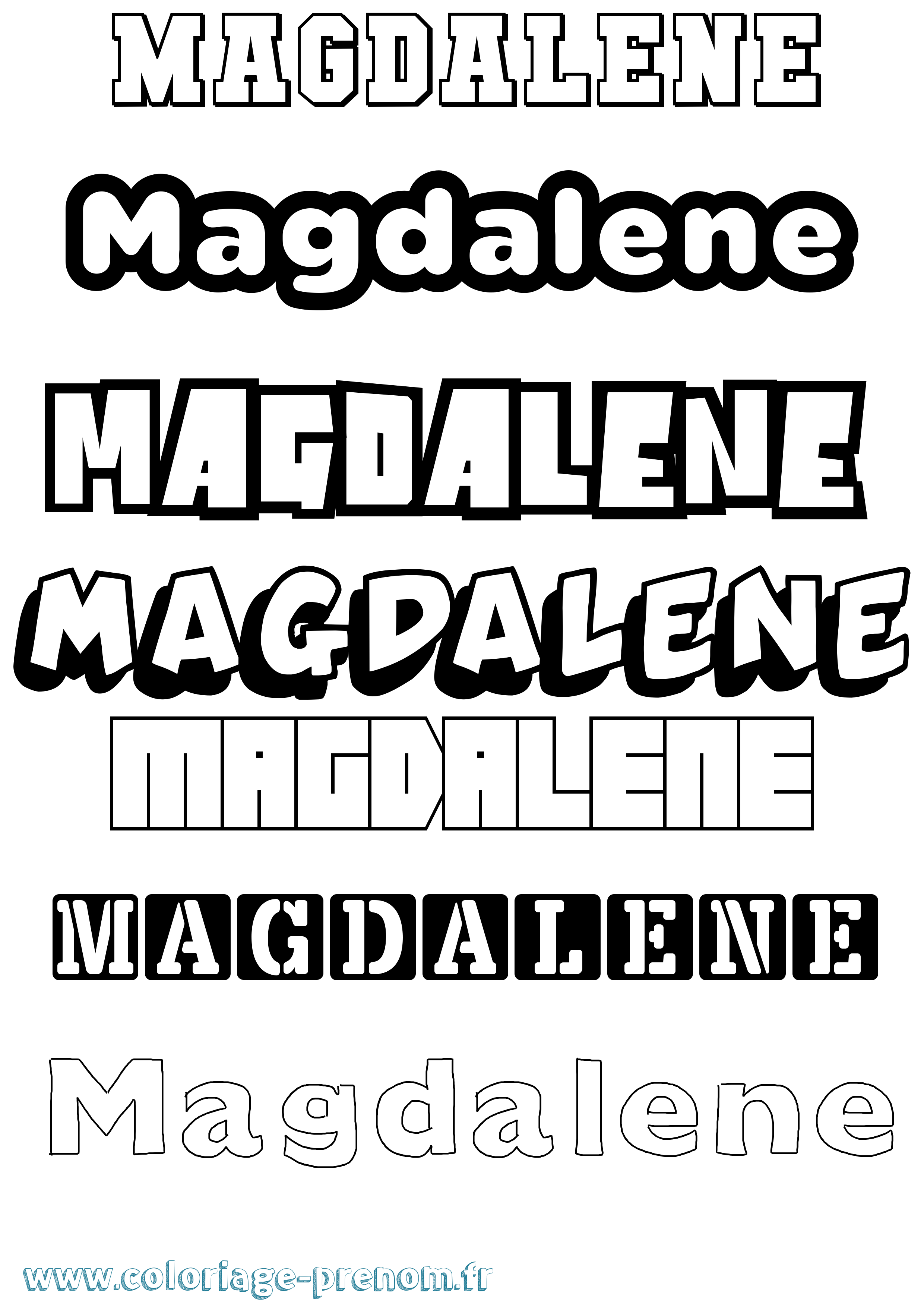 Coloriage prénom Magdalene Simple