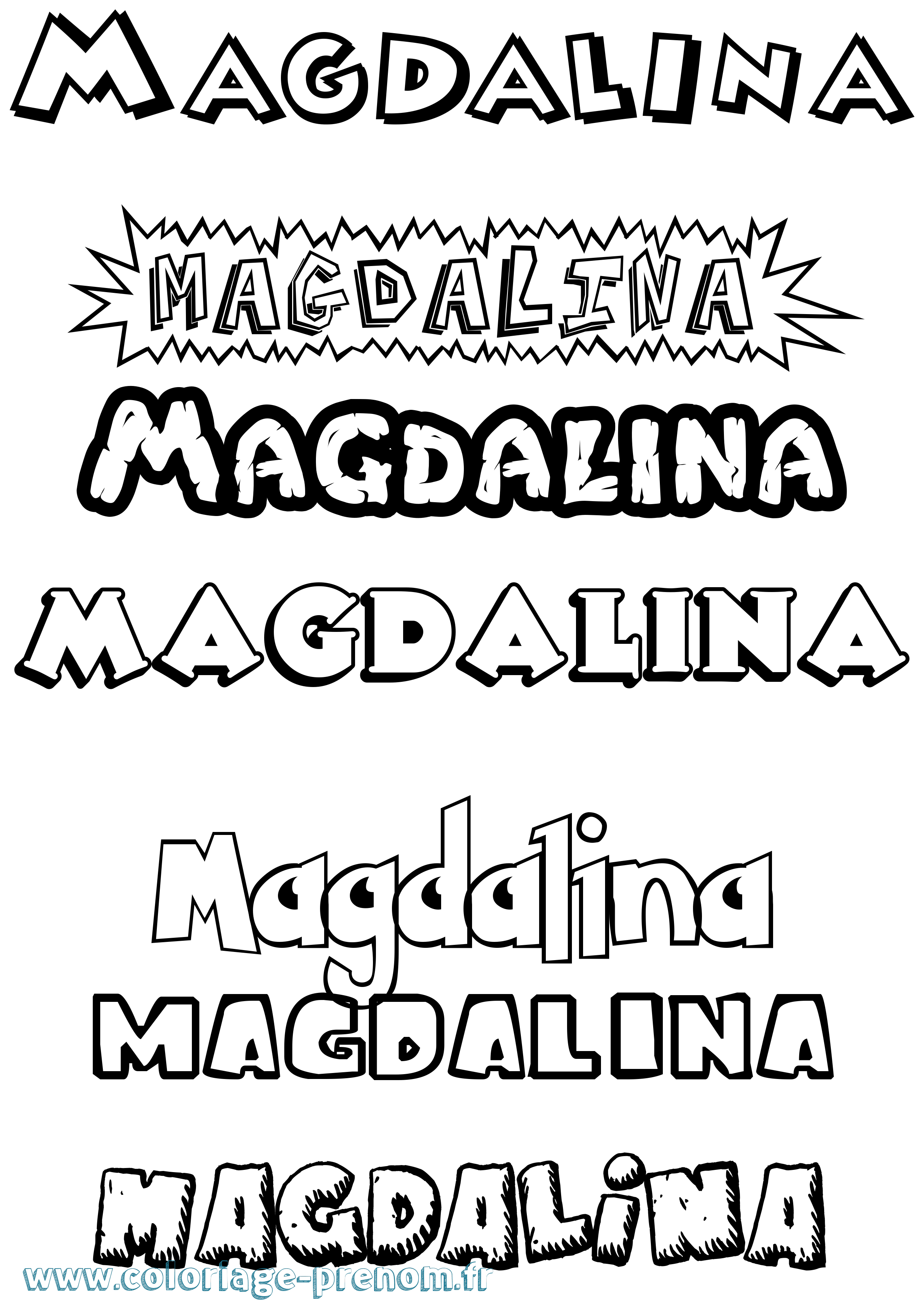 Coloriage prénom Magdalina Dessin Animé